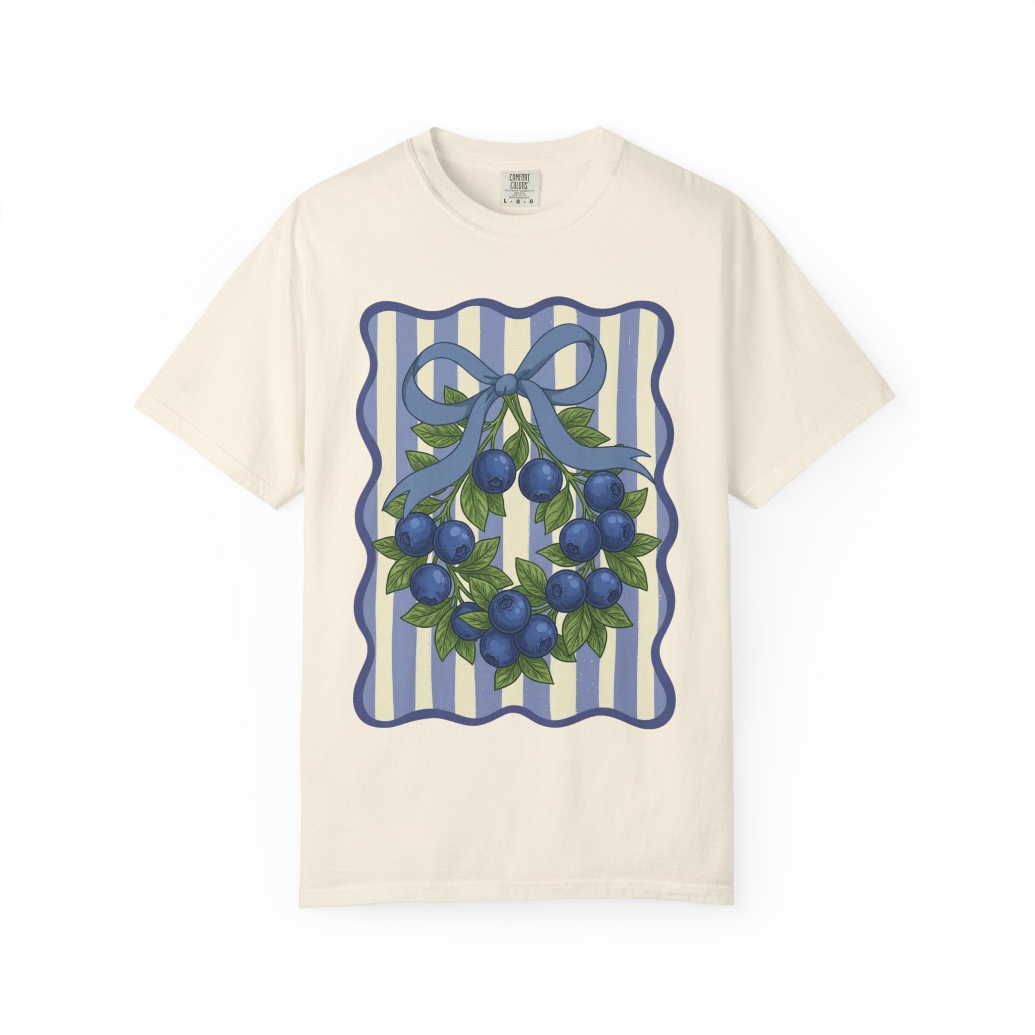Blueberry Wreath Striped T-Shirt