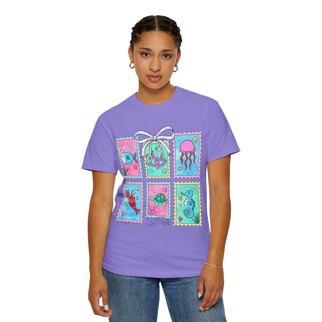 Sea Critter Stamp T-Shirt — Cute Marine Animals Graphic Tee