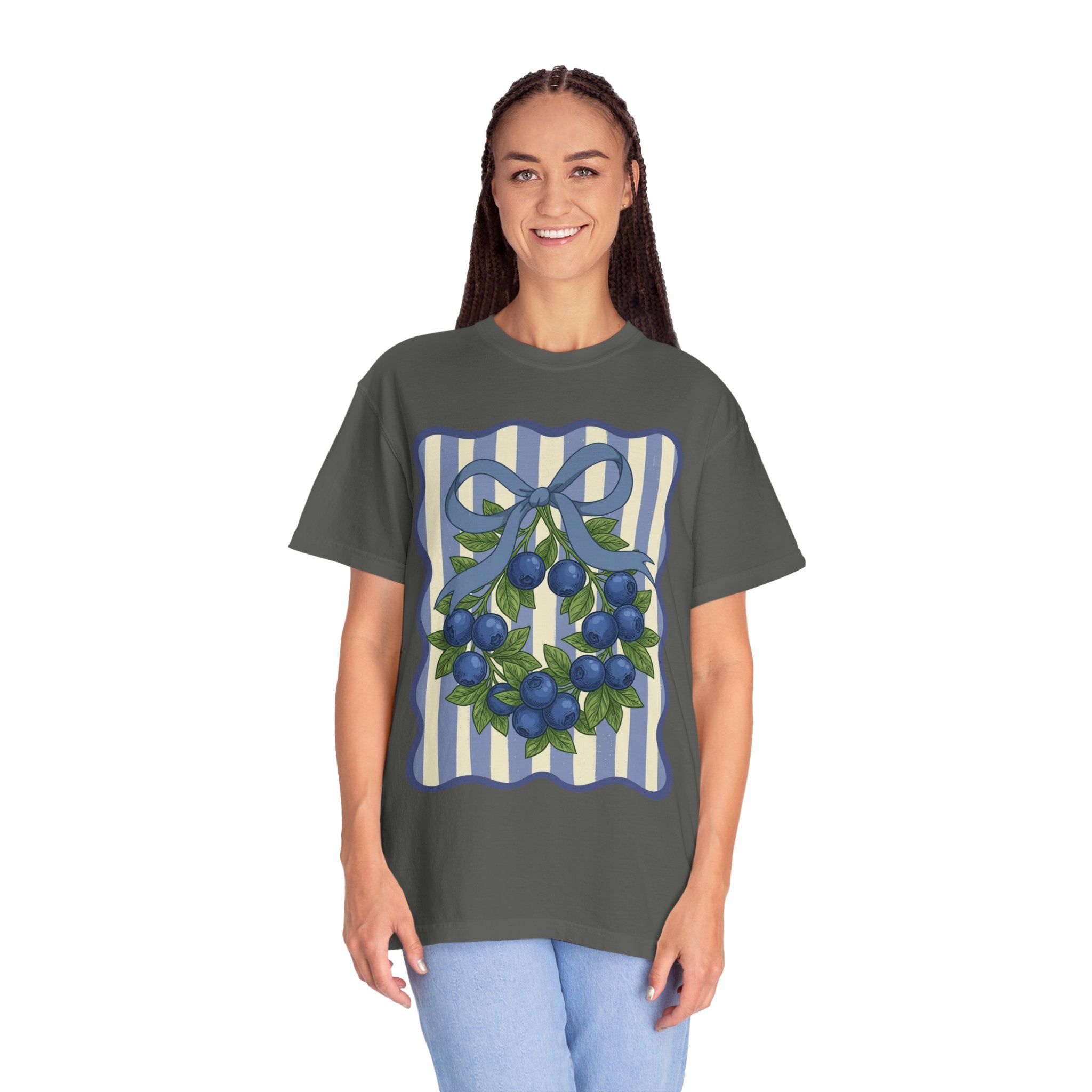 Blueberry Wreath Striped T-Shirt