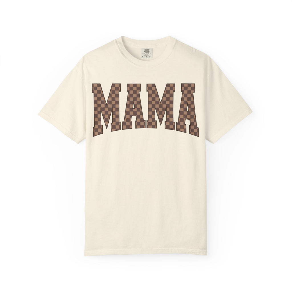 MAMA Checkered Logo T-Shirt — Graphic Mama Tee for Mothers, Mother's Day Gift