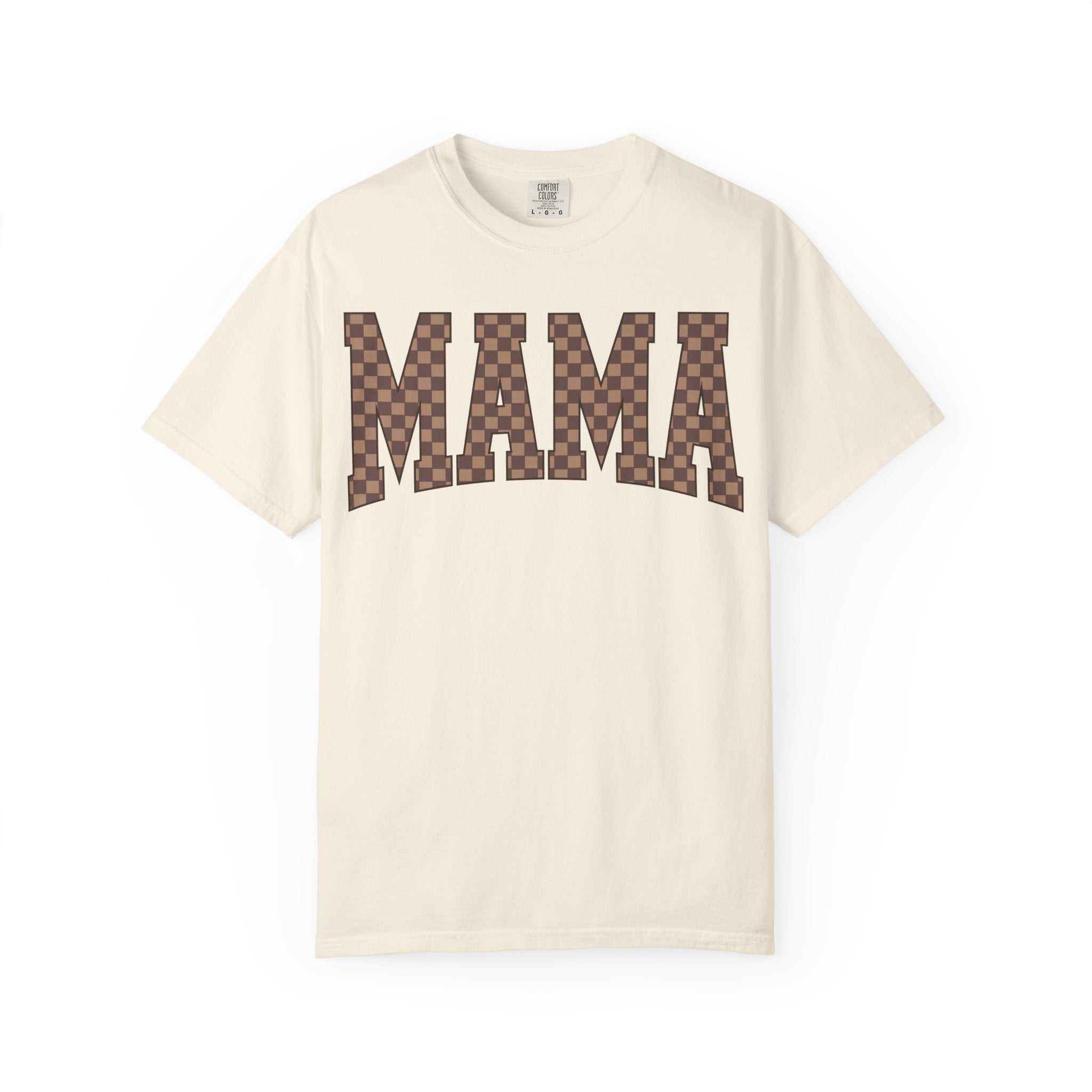MAMA Checkered Logo T-Shirt — Graphic Mama Tee for Mothers, Mother's Day Gift