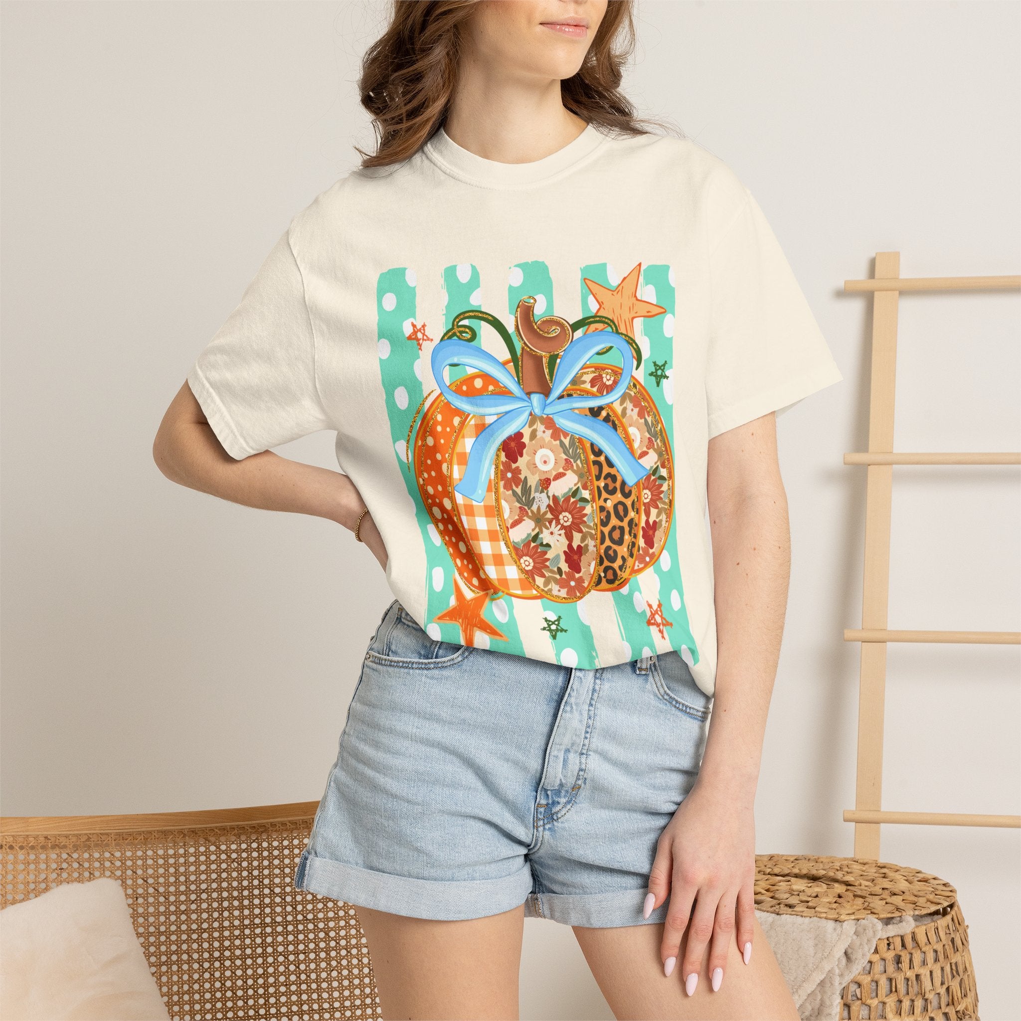 Floral & Gingham Fall Tee