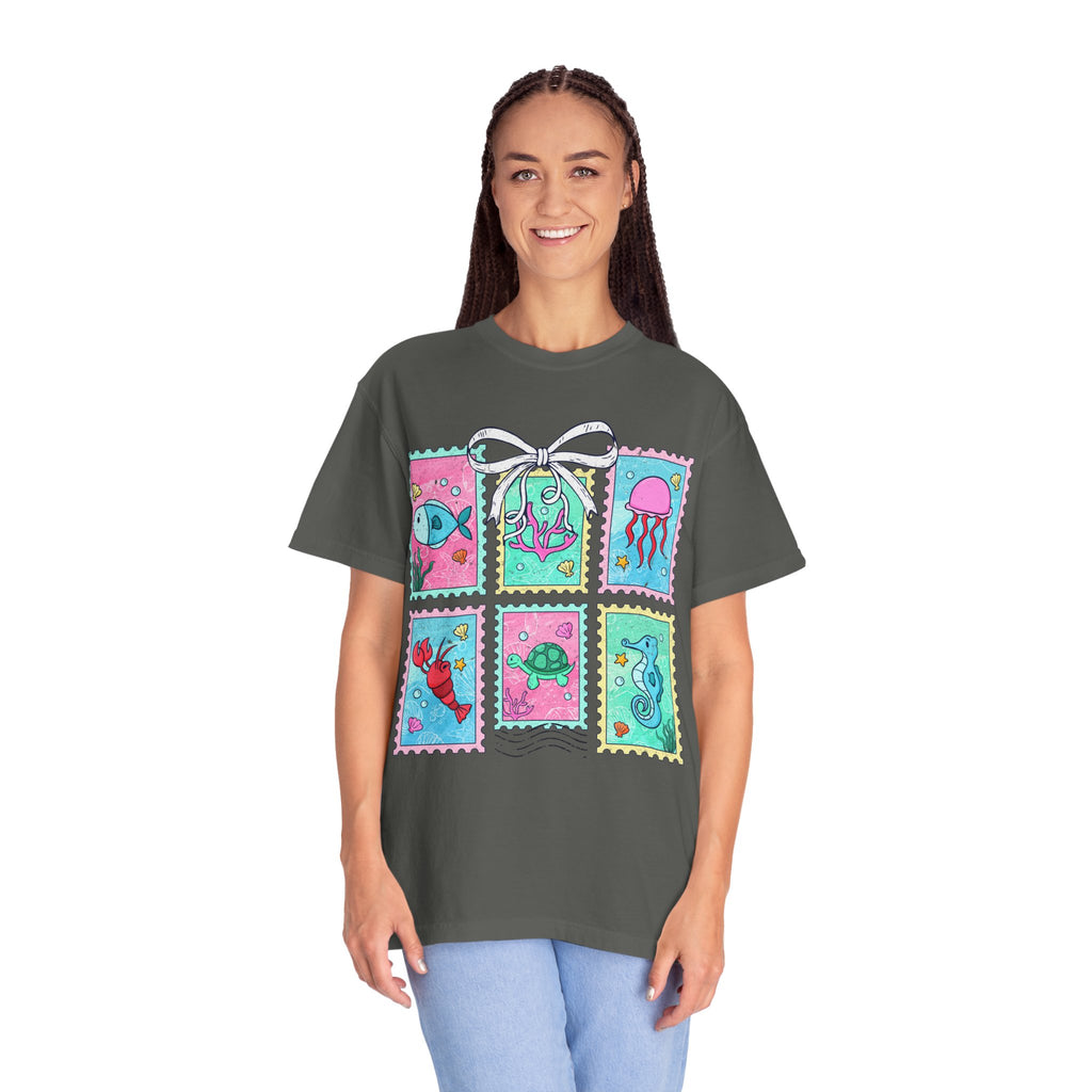 Sea Critter Stamp T-Shirt — Cute Marine Animals Graphic Tee