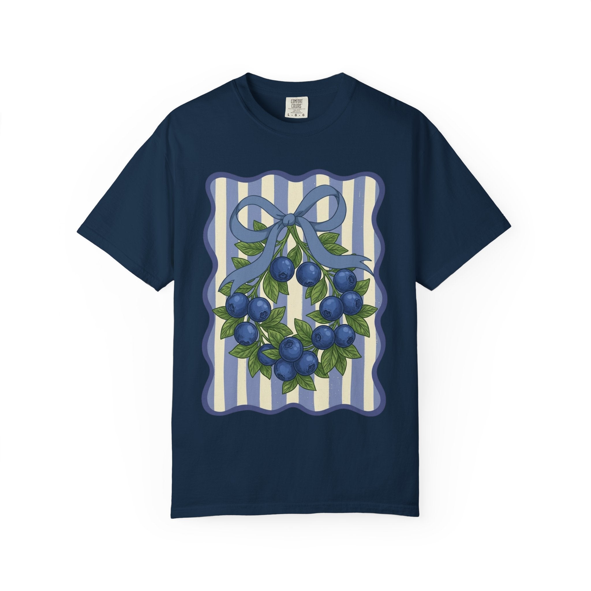 Blueberry Wreath Striped T-Shirt