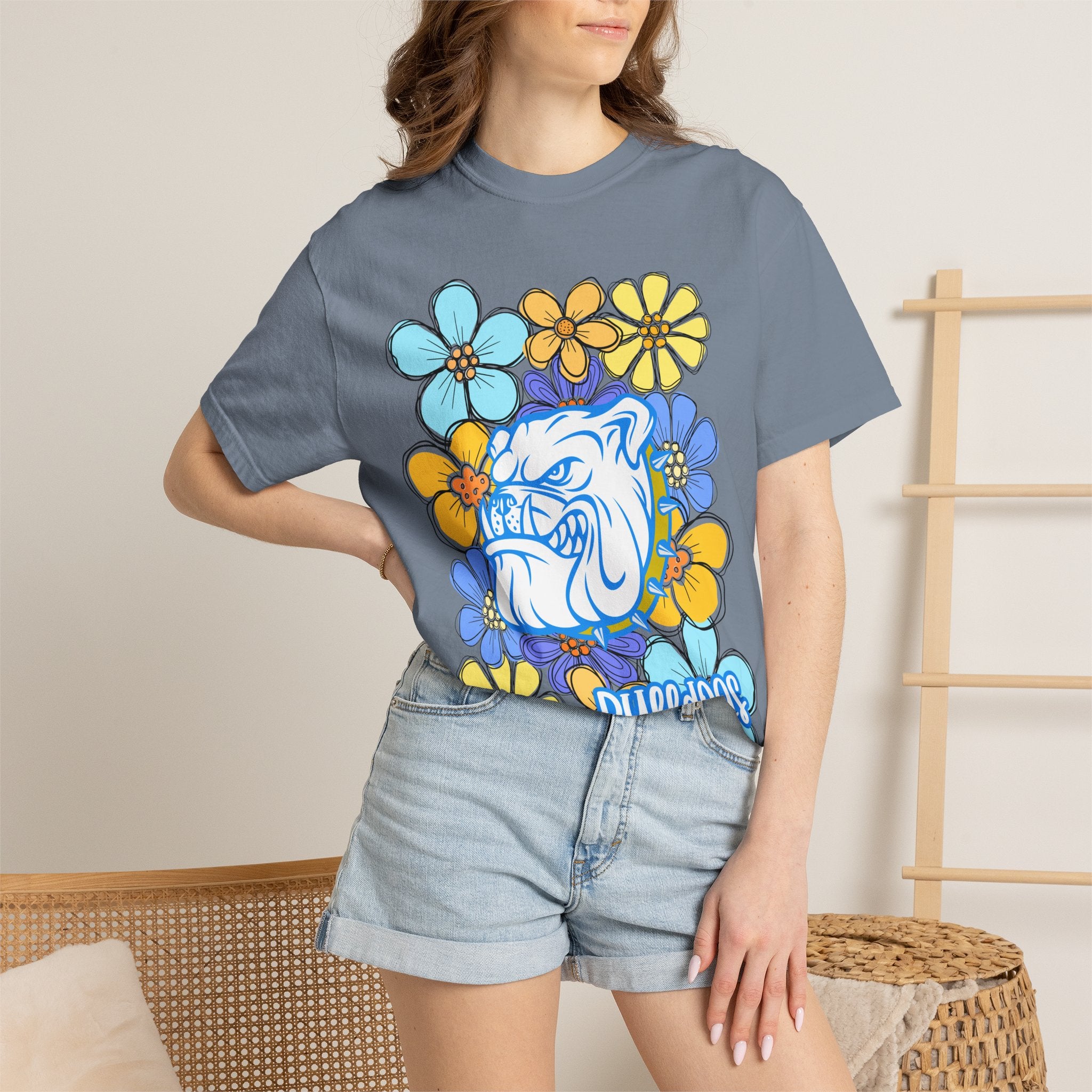 Bulldogs Floral Mascot T-Shirt