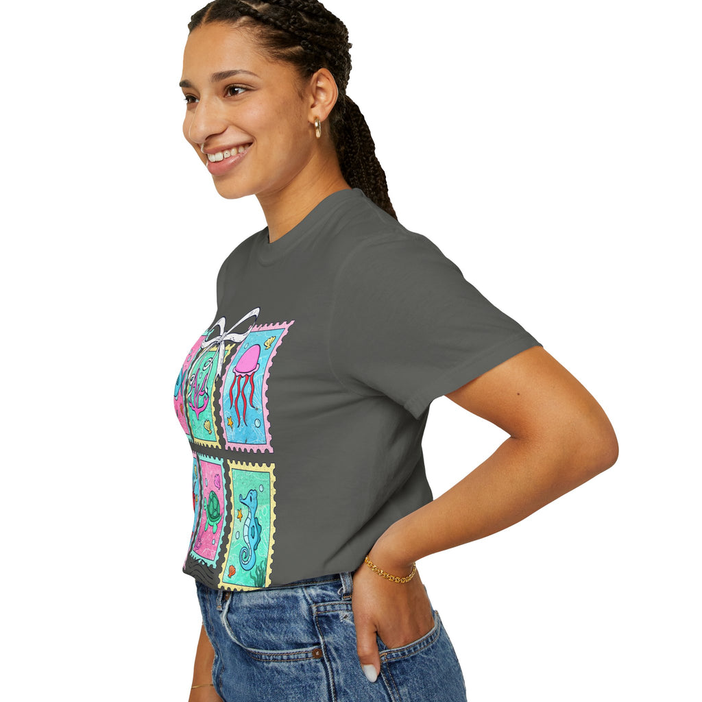 Sea Critter Stamp T-Shirt — Cute Marine Animals Graphic Tee