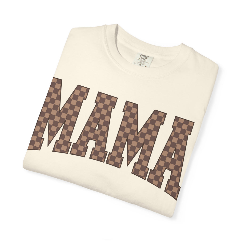 MAMA Checkered Logo T-Shirt — Graphic Mama Tee for Mothers, Mother's Day Gift