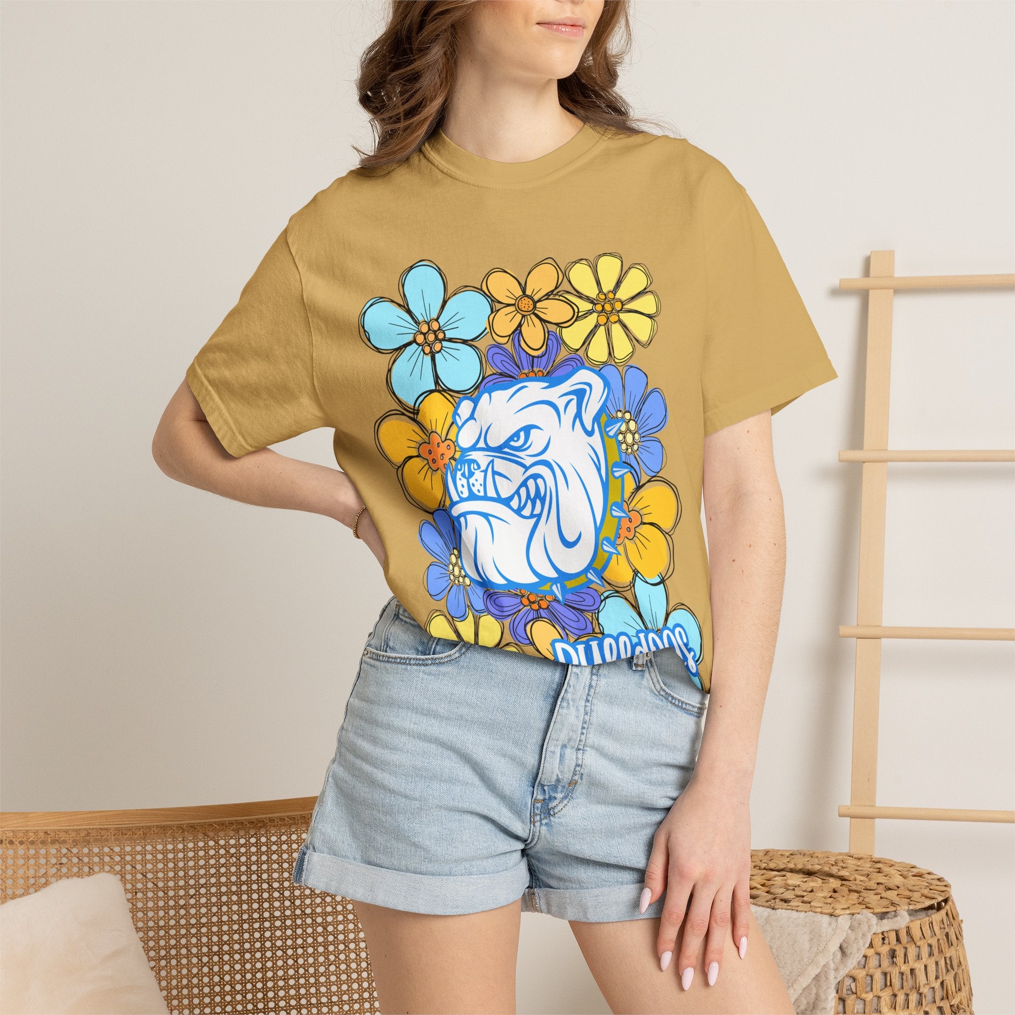 Bulldogs Floral Mascot T-Shirt