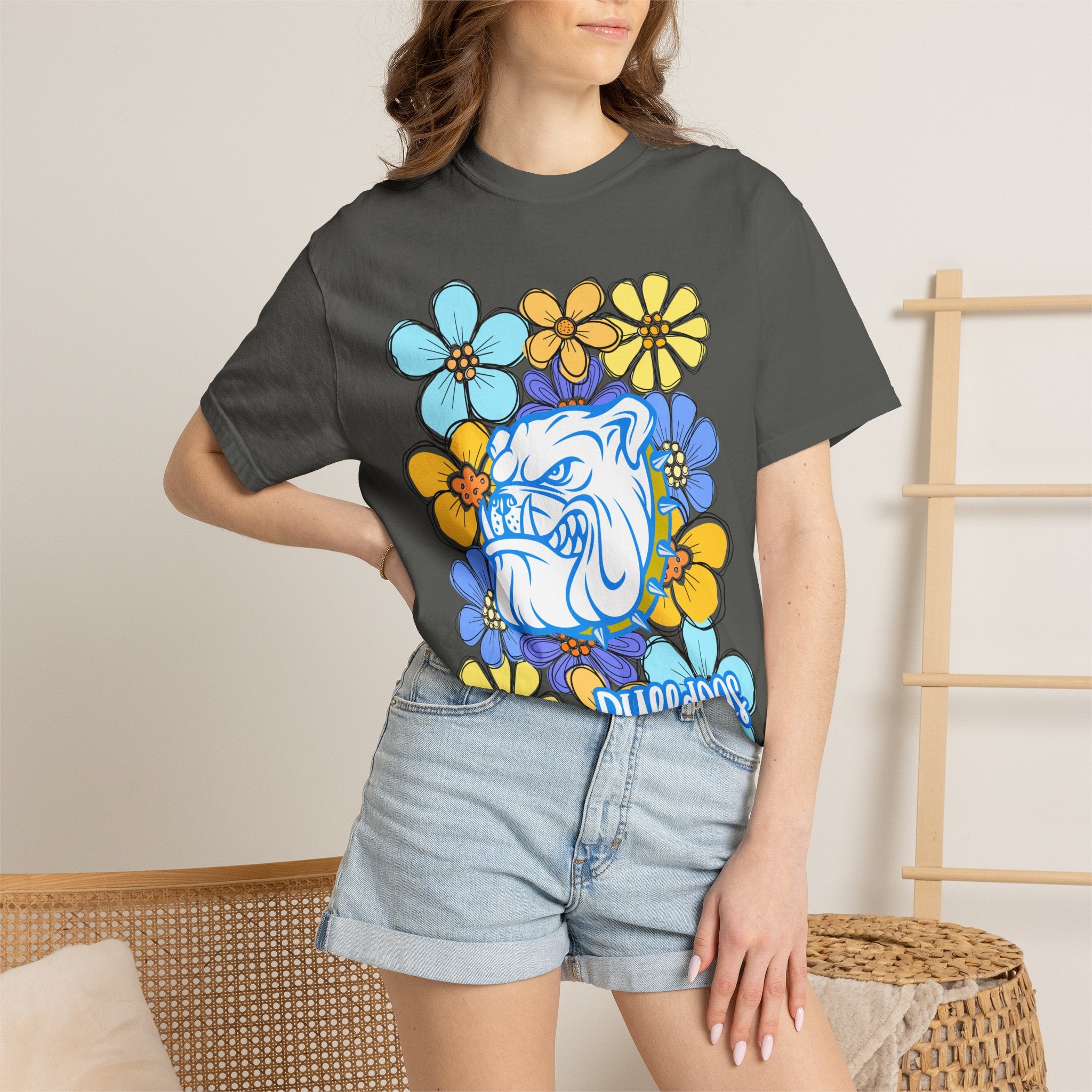 Bulldogs Floral Mascot T-Shirt
