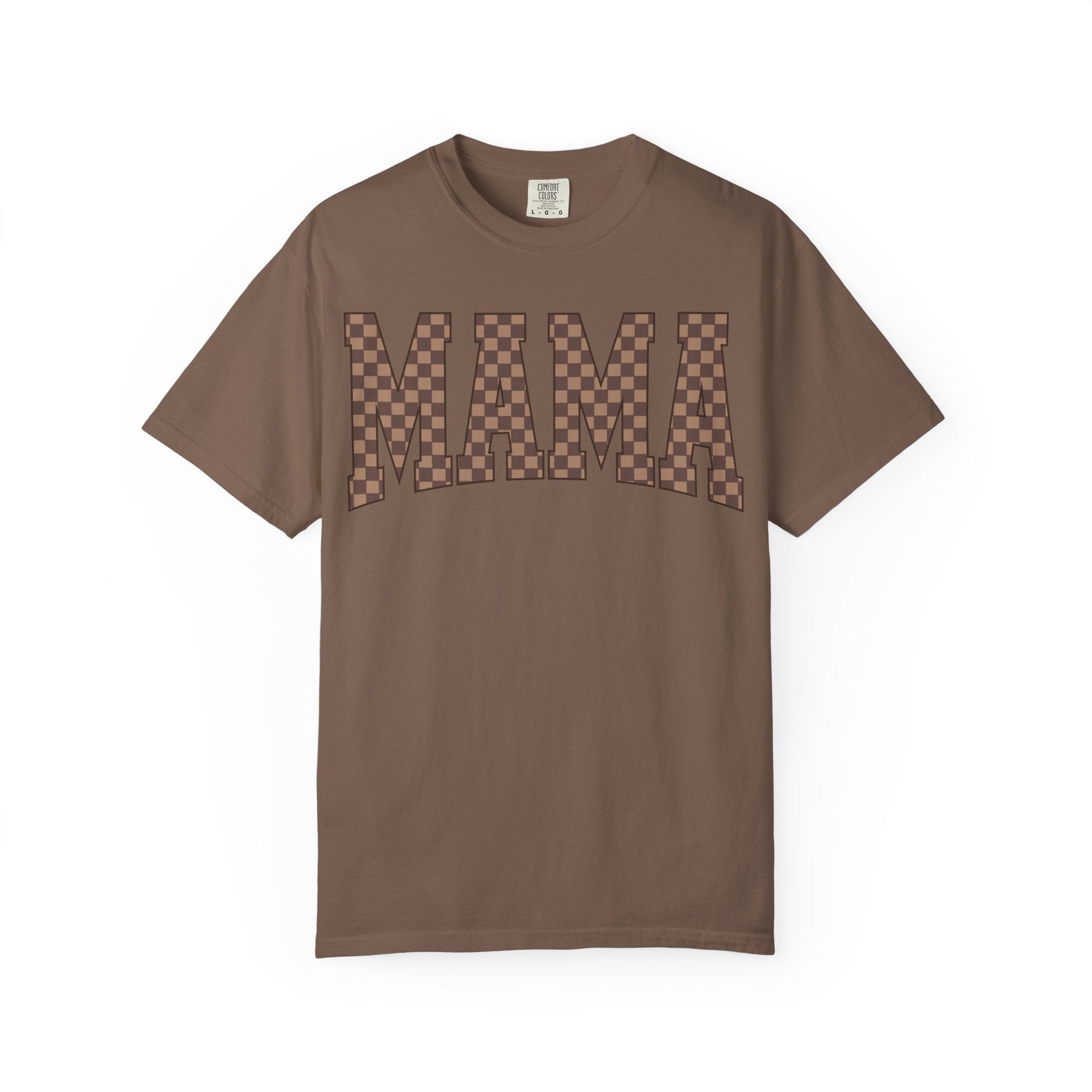 MAMA Checkered Logo T-Shirt — Graphic Mama Tee for Mothers, Mother's Day Gift