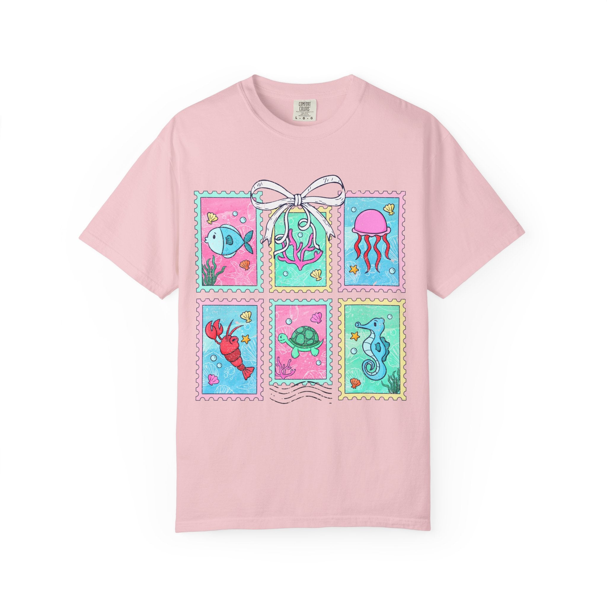 Sea Critter Stamp T-Shirt — Cute Marine Animals Graphic Tee