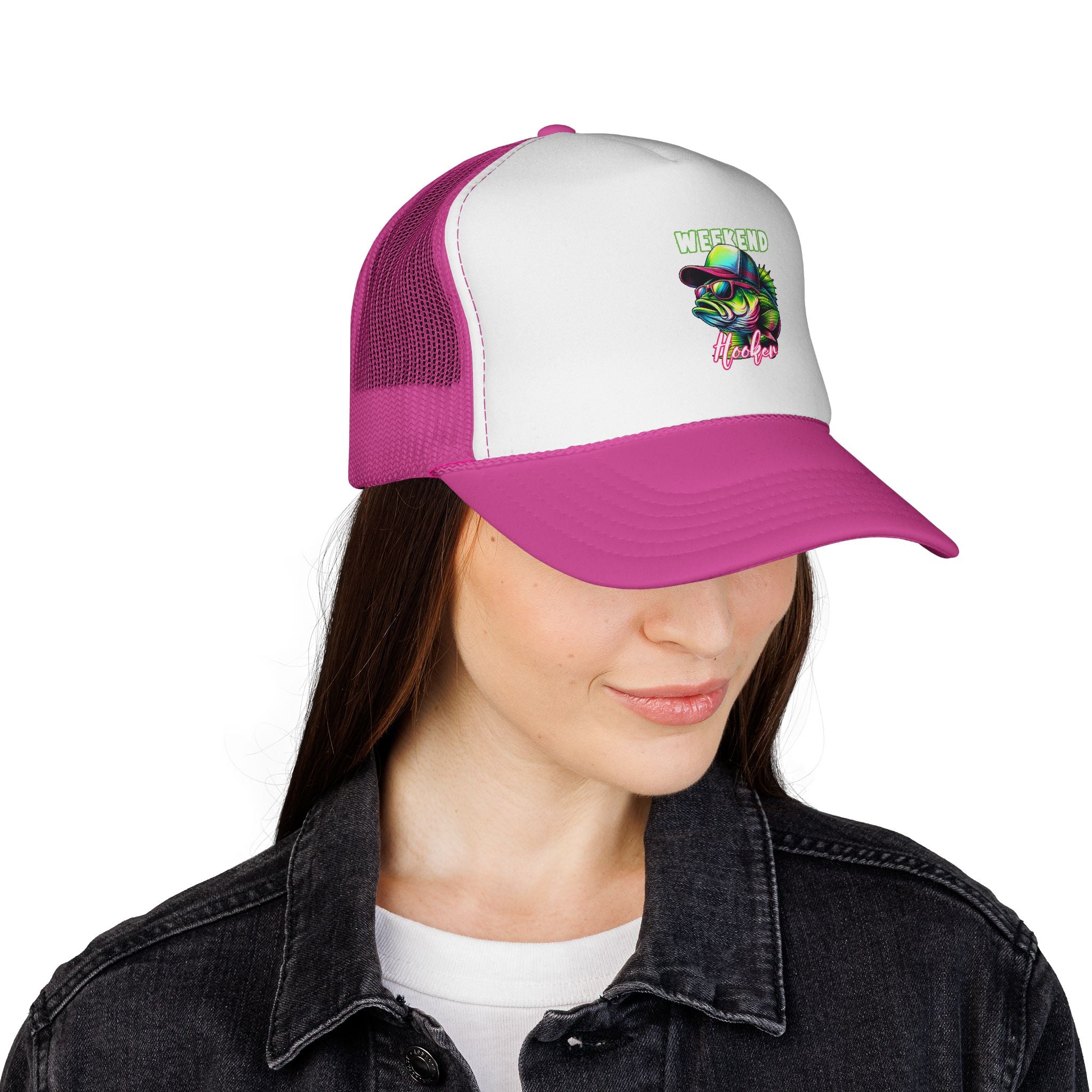 Weekend Angler Trucker Cap — Colorful Fish Graphic Hat