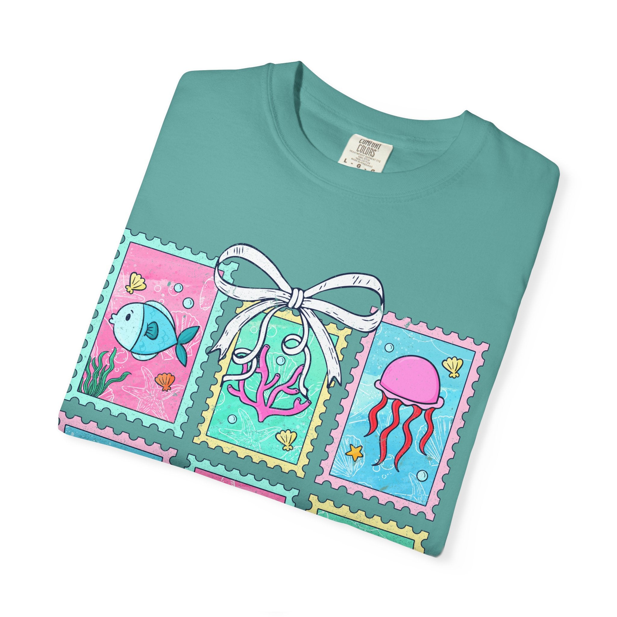 Sea Critter Stamp T-Shirt — Cute Marine Animals Graphic Tee