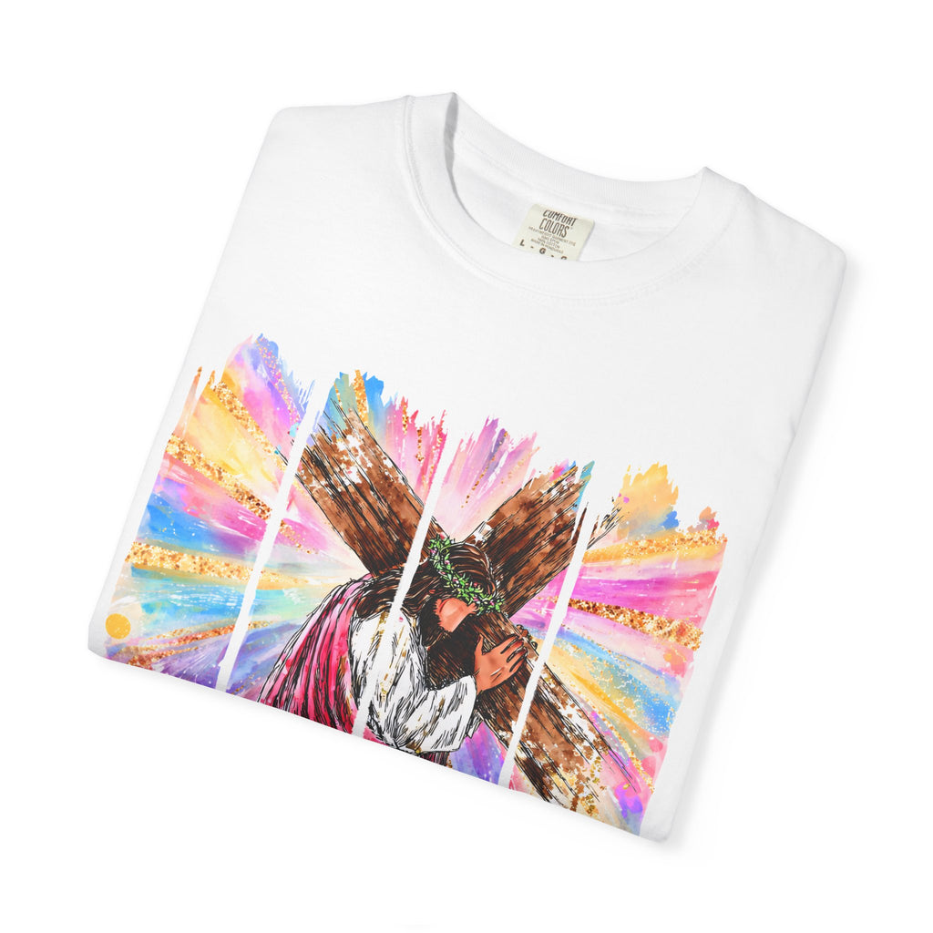'Oh, How He Loves Us' Colorful Cross Graphic