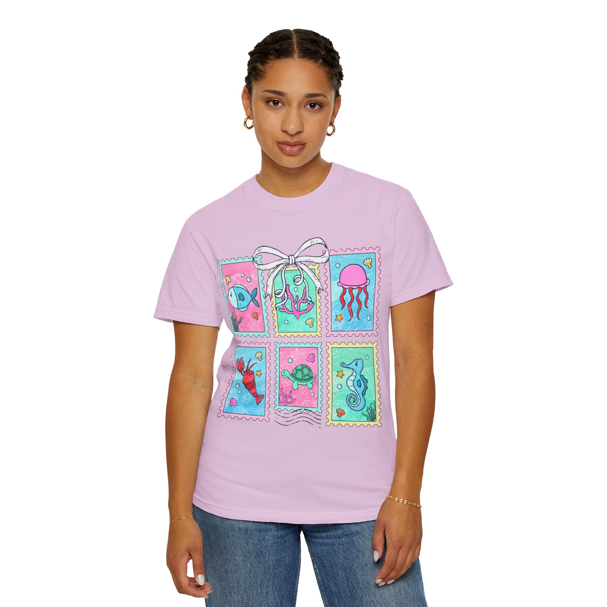 Sea Critter Stamp T-Shirt — Cute Marine Animals Graphic Tee