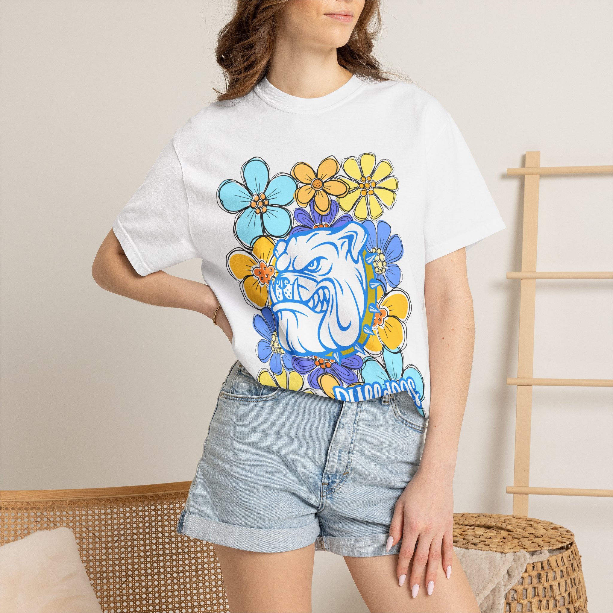 Bulldogs Floral Mascot T-Shirt