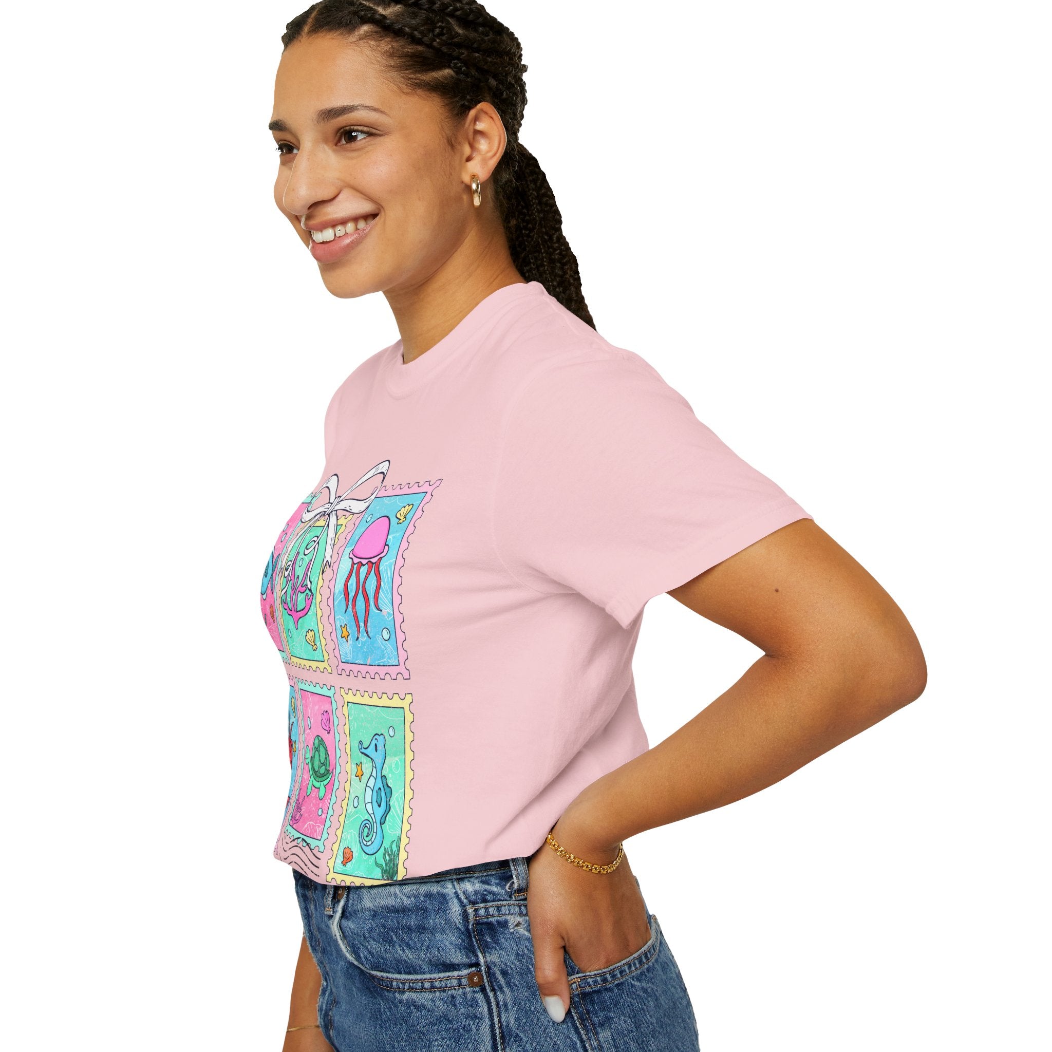 Sea Critter Stamp T-Shirt — Cute Marine Animals Graphic Tee