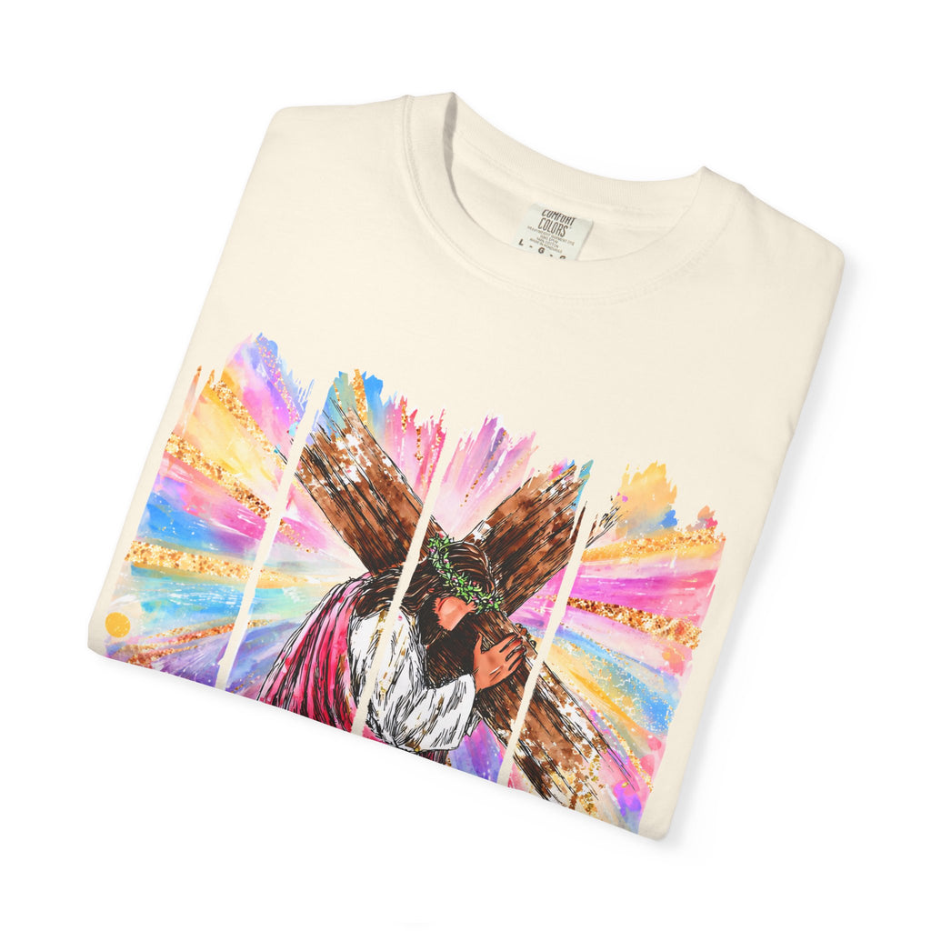 'Oh, How He Loves Us' Colorful Cross Graphic
