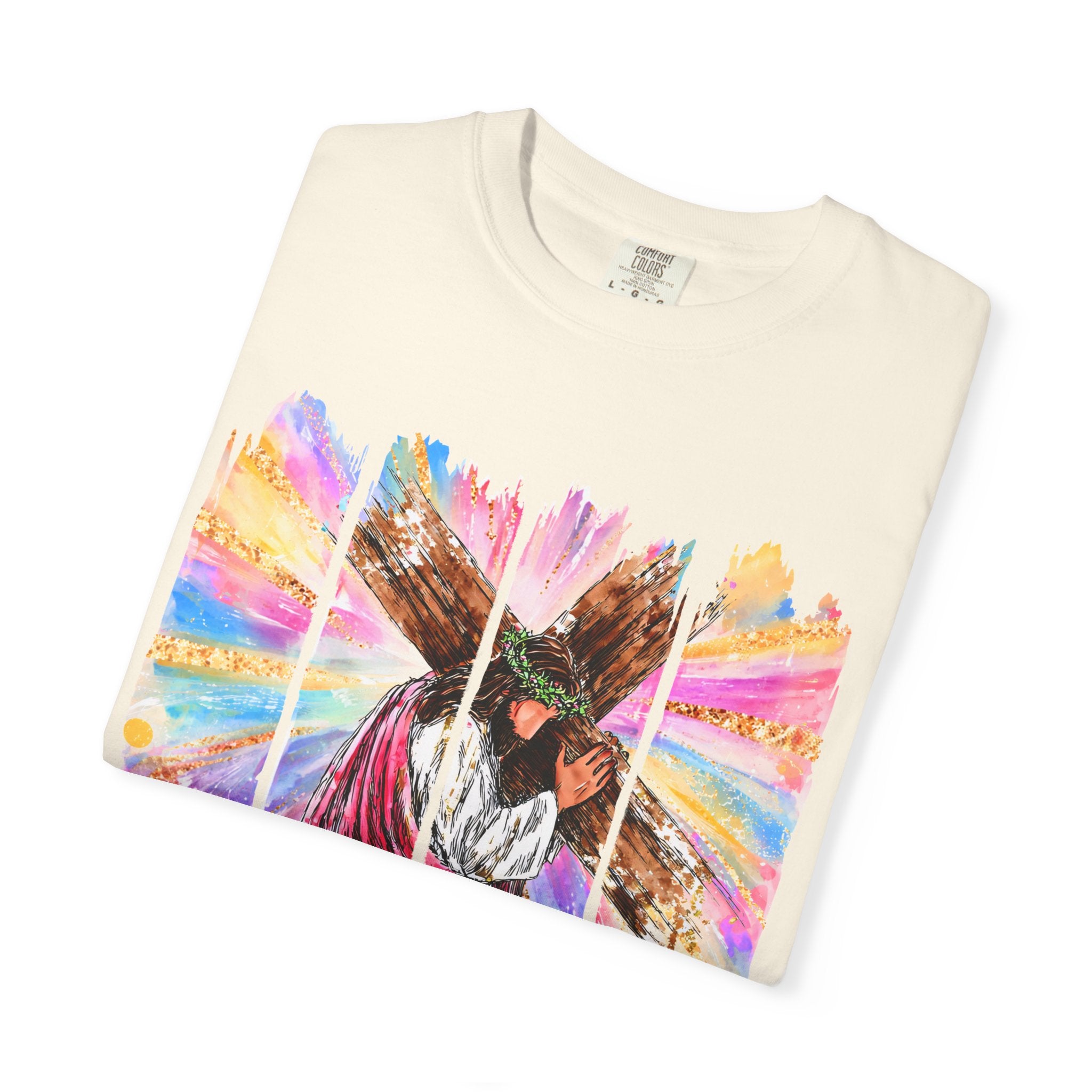 'Oh, How He Loves Us' Colorful Cross Graphic