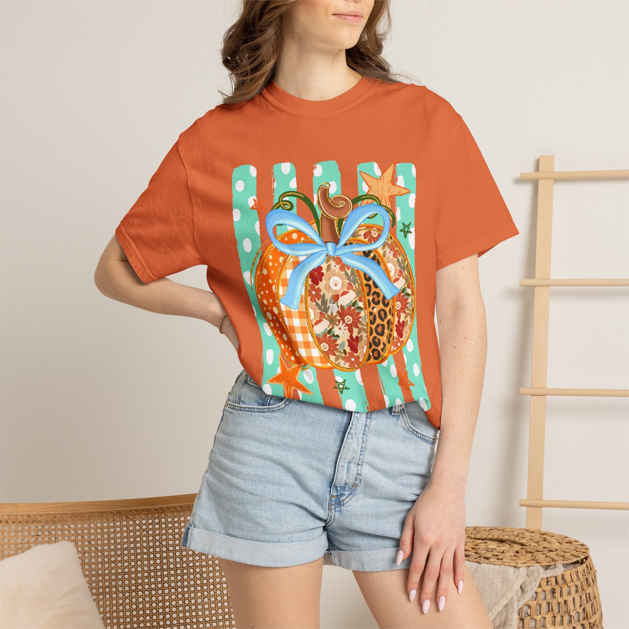 Floral & Gingham Fall Tee