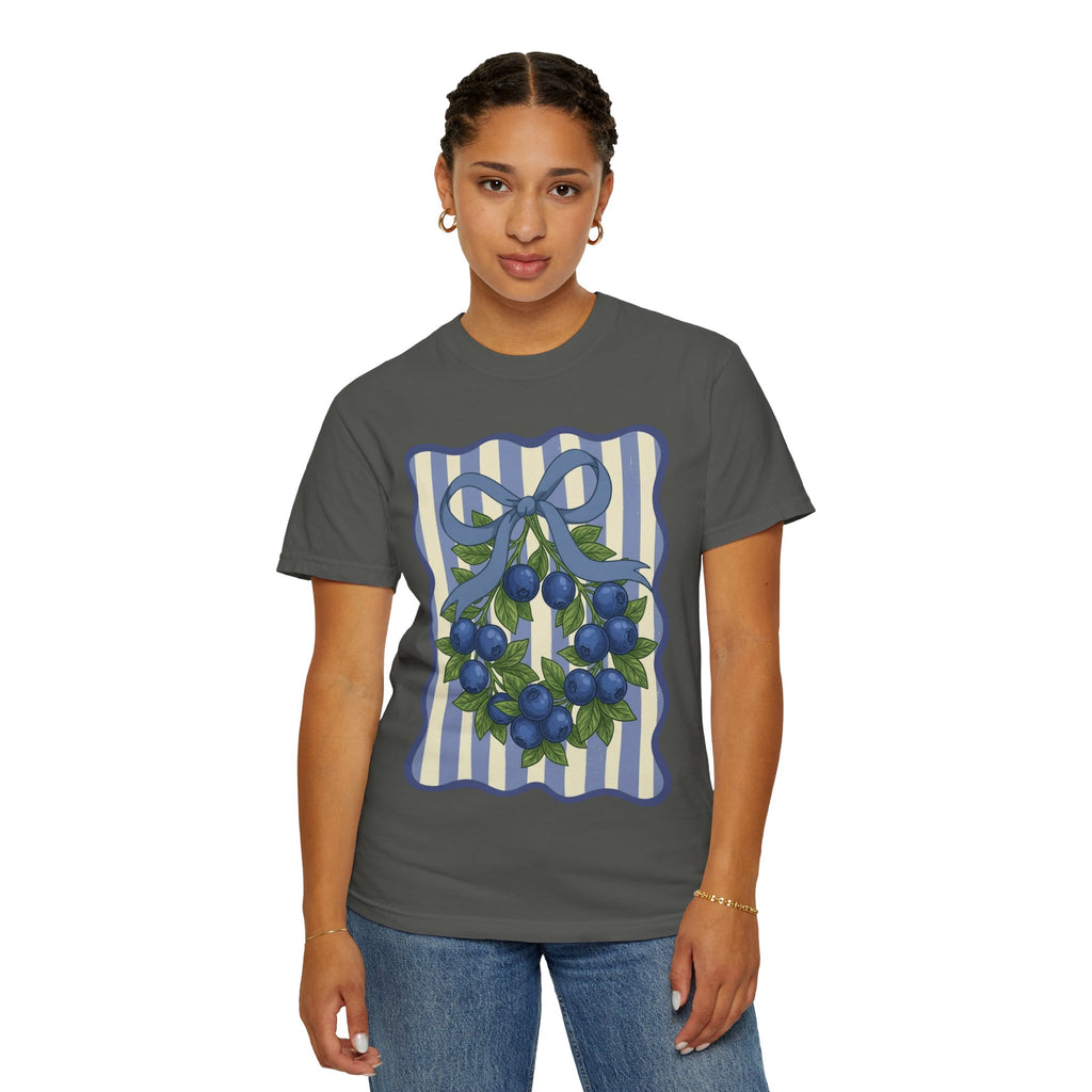 Blueberry Wreath Striped T-Shirt