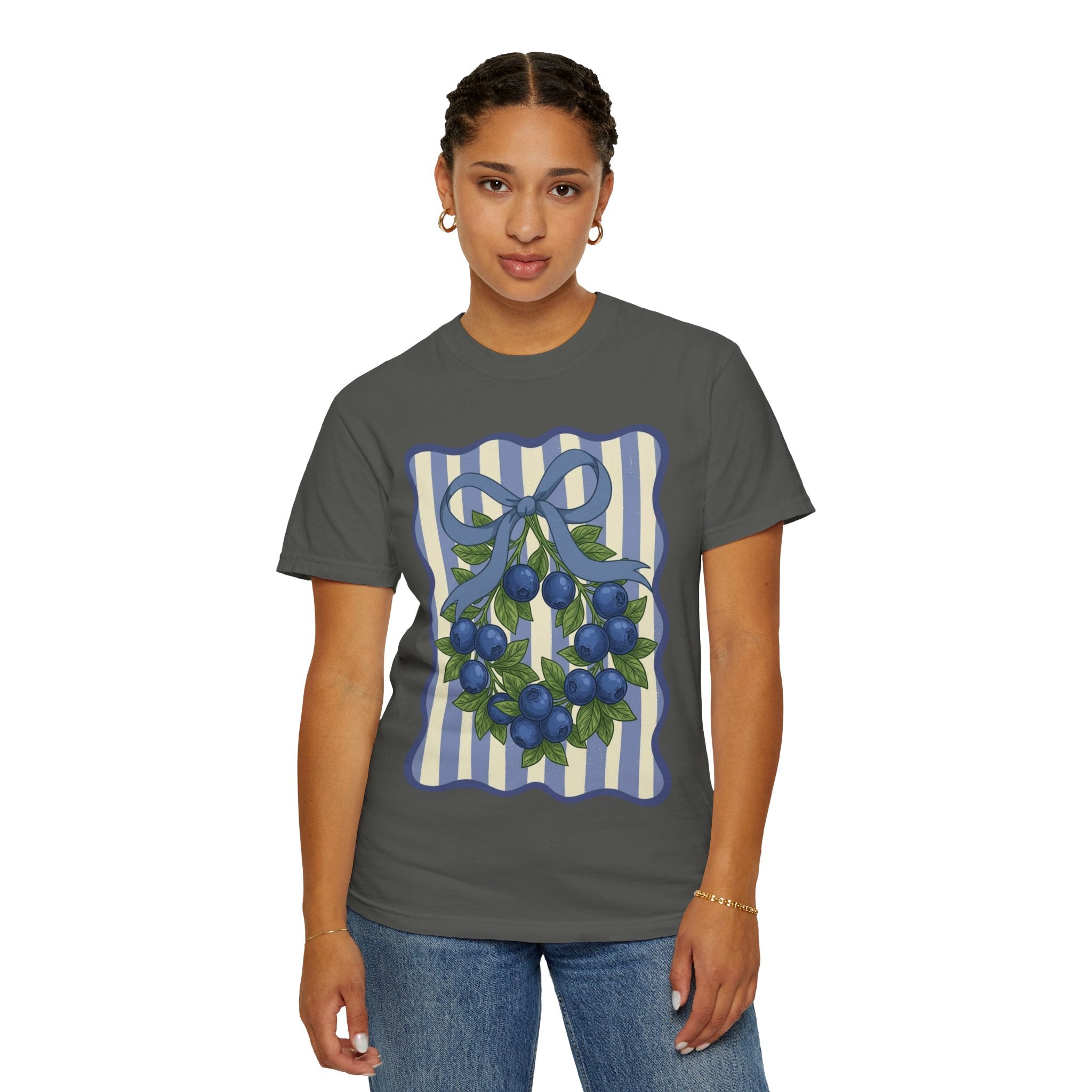 Blueberry Wreath Striped T-Shirt