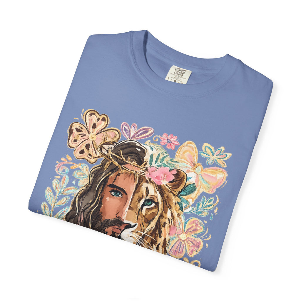 Lion & Lioness Floral Portrait T‑Shirt