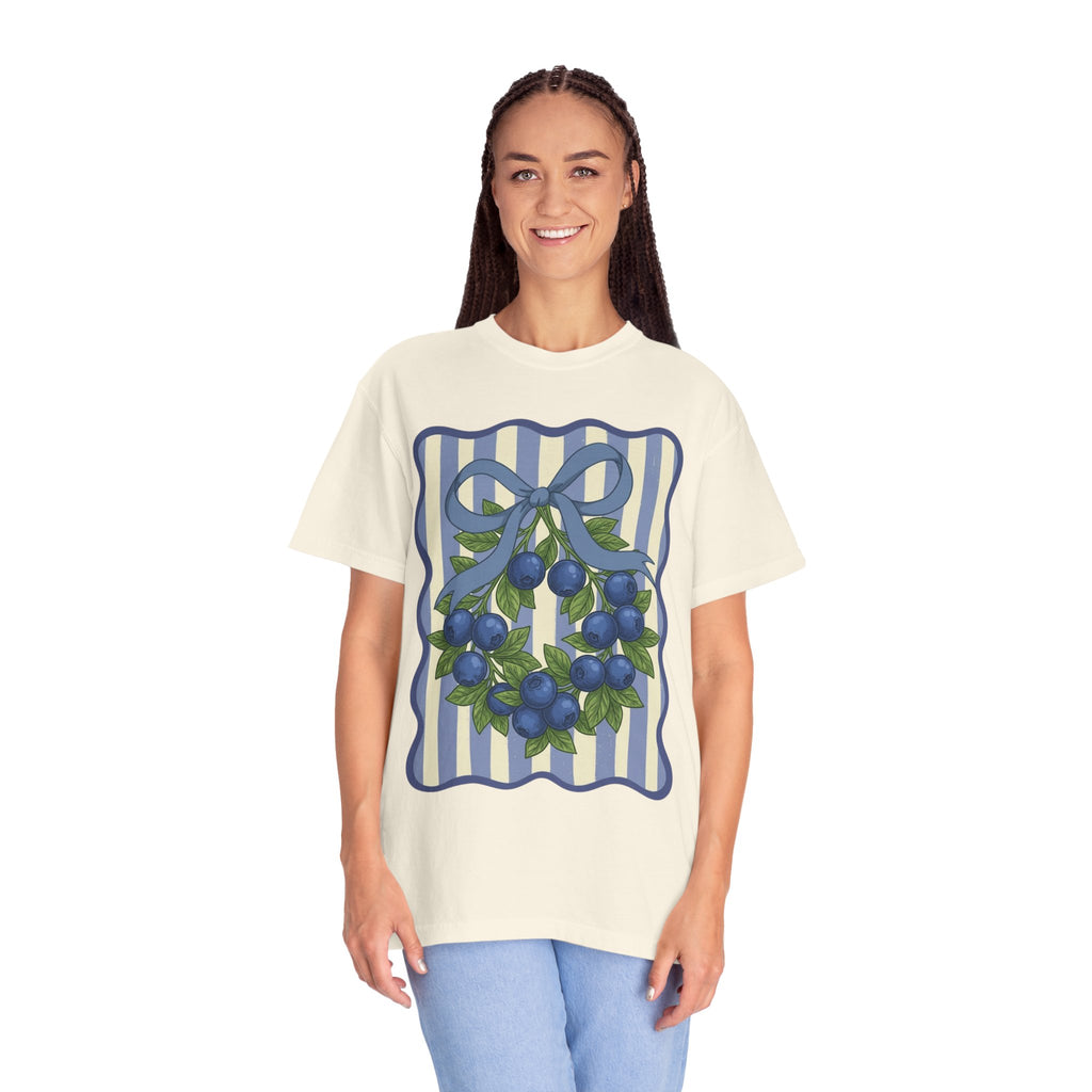 Blueberry Wreath Striped T-Shirt