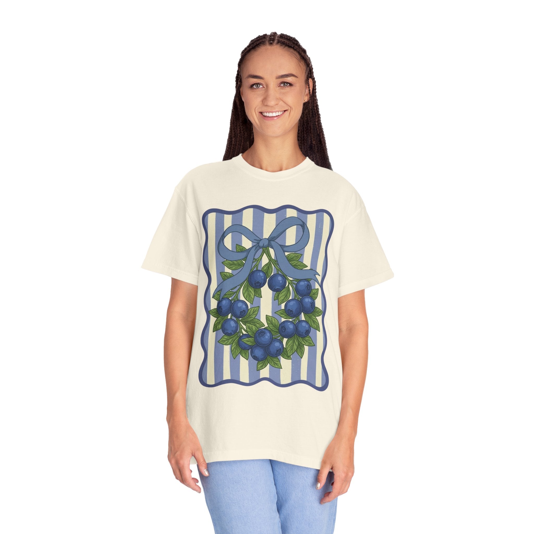 Blueberry Wreath Striped T-Shirt