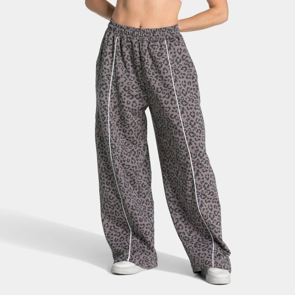 Leopard Print Wide Leg Yoga Pants