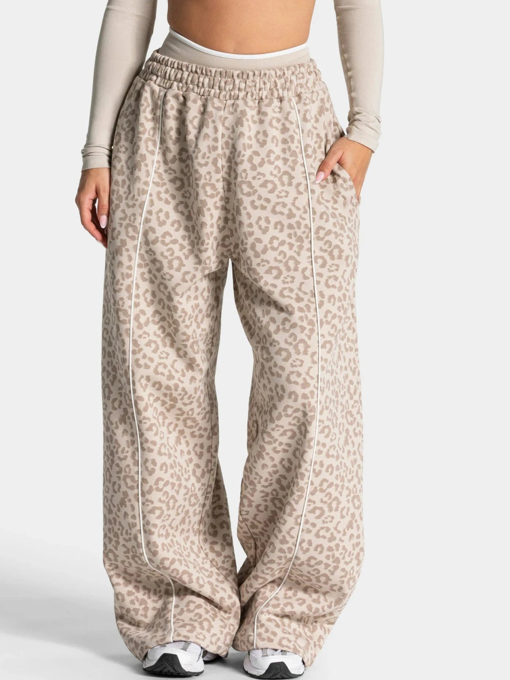 Leopard Print Wide Leg Yoga Pants
