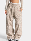 Leopard Print Wide Leg Yoga Pants