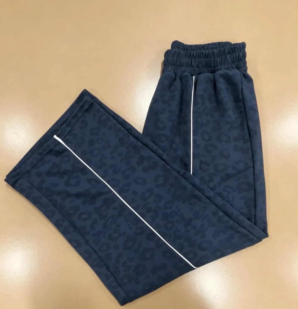 Leopard Print Wide Leg Yoga Pants