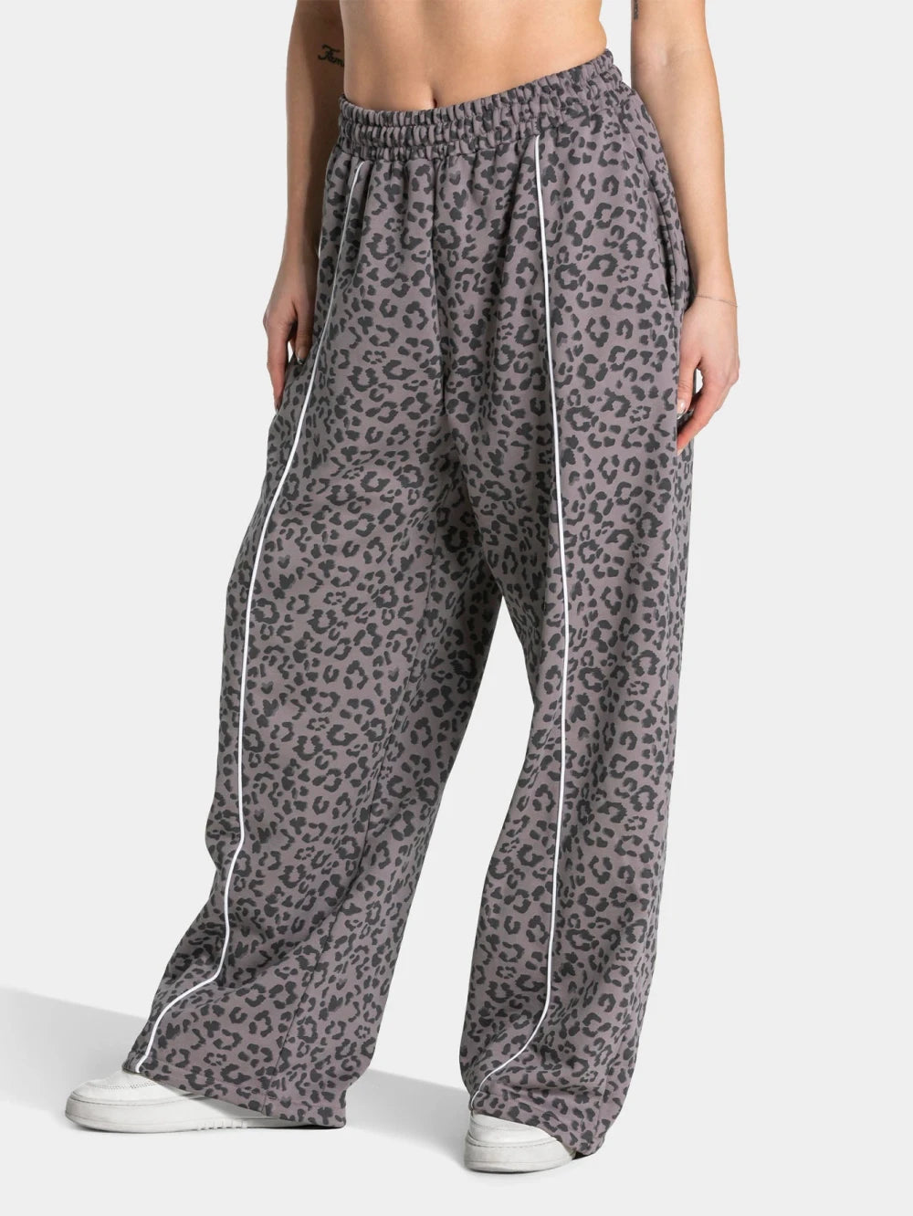Leopard Print Wide Leg Yoga Pants