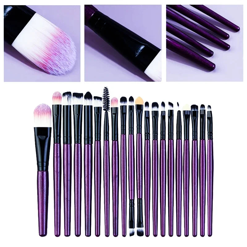 Comprehensive Synthetic Makeup Brush Set