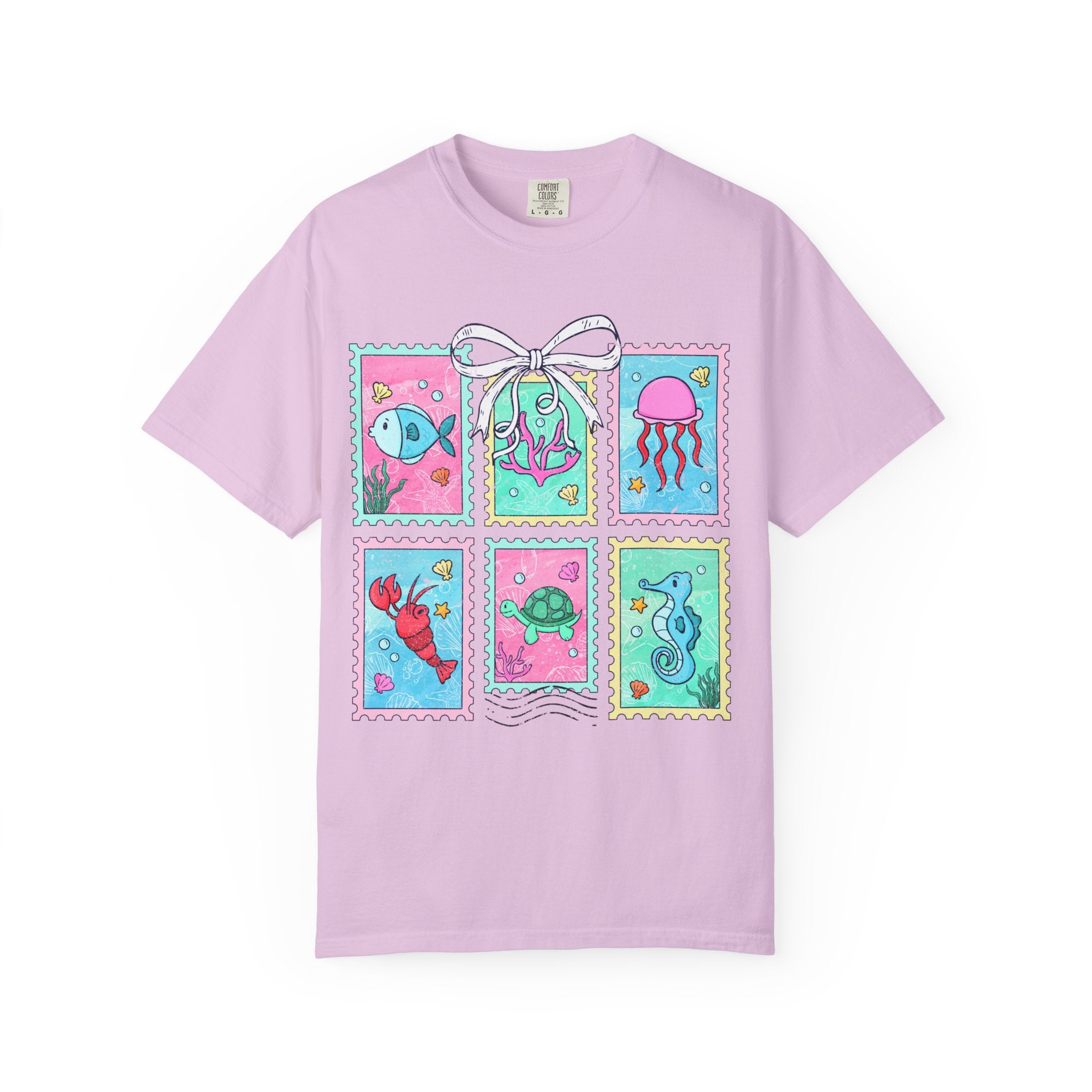 Sea Critter Stamp T-Shirt — Cute Marine Animals Graphic Tee