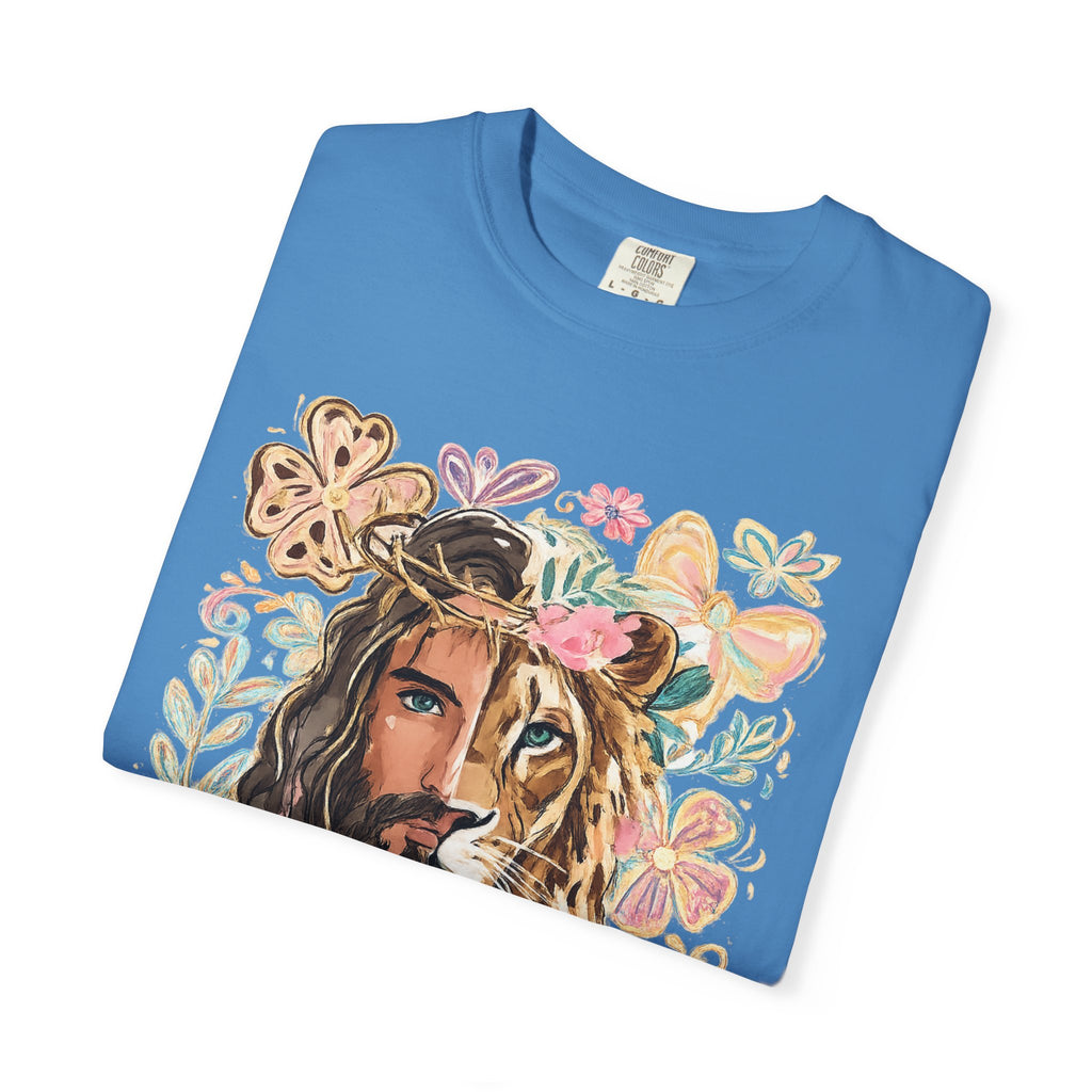 Lion & Lioness Floral Portrait T‑Shirt