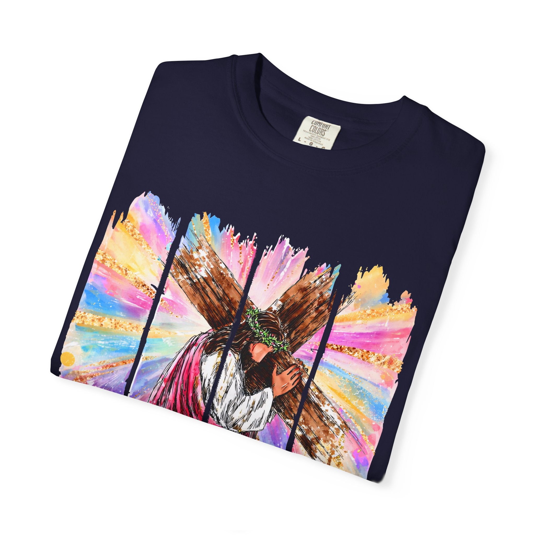 'Oh, How He Loves Us' Colorful Cross Graphic