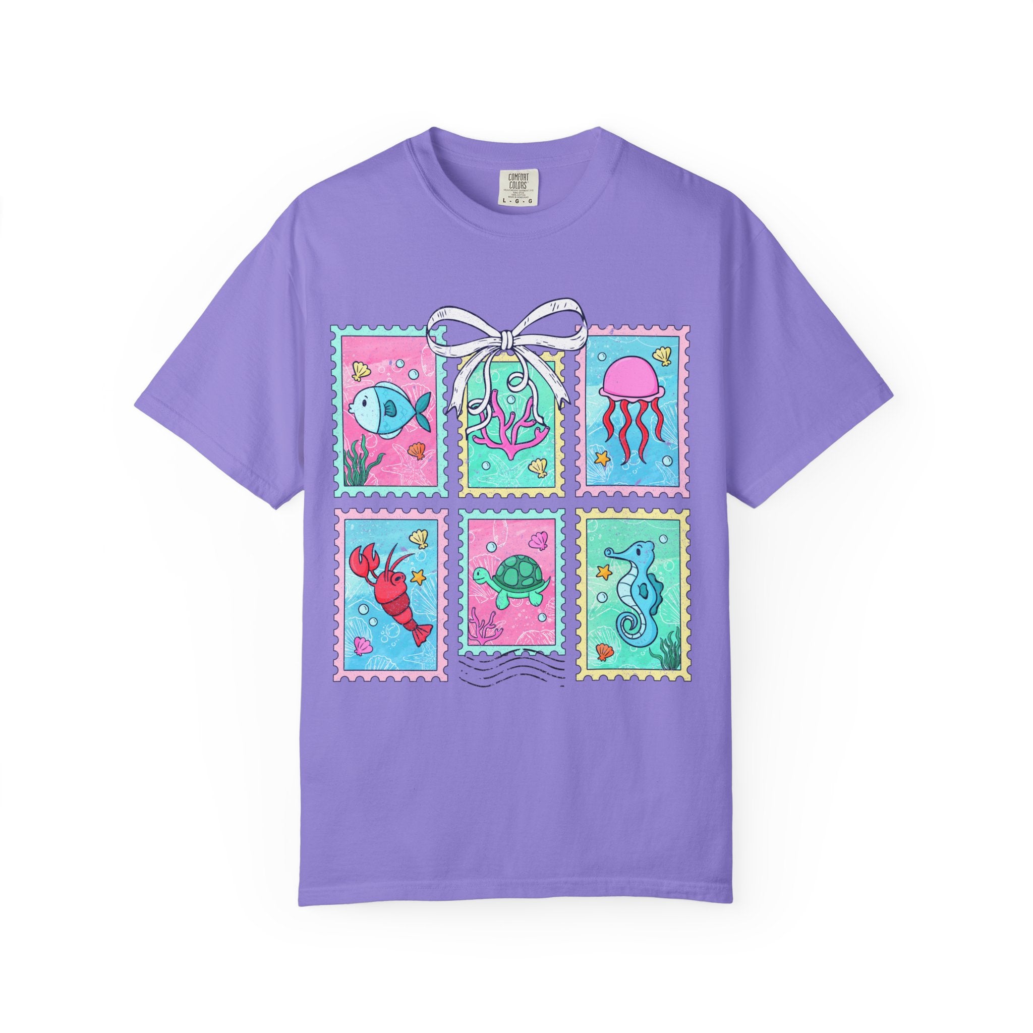 Sea Critter Stamp T-Shirt — Cute Marine Animals Graphic Tee