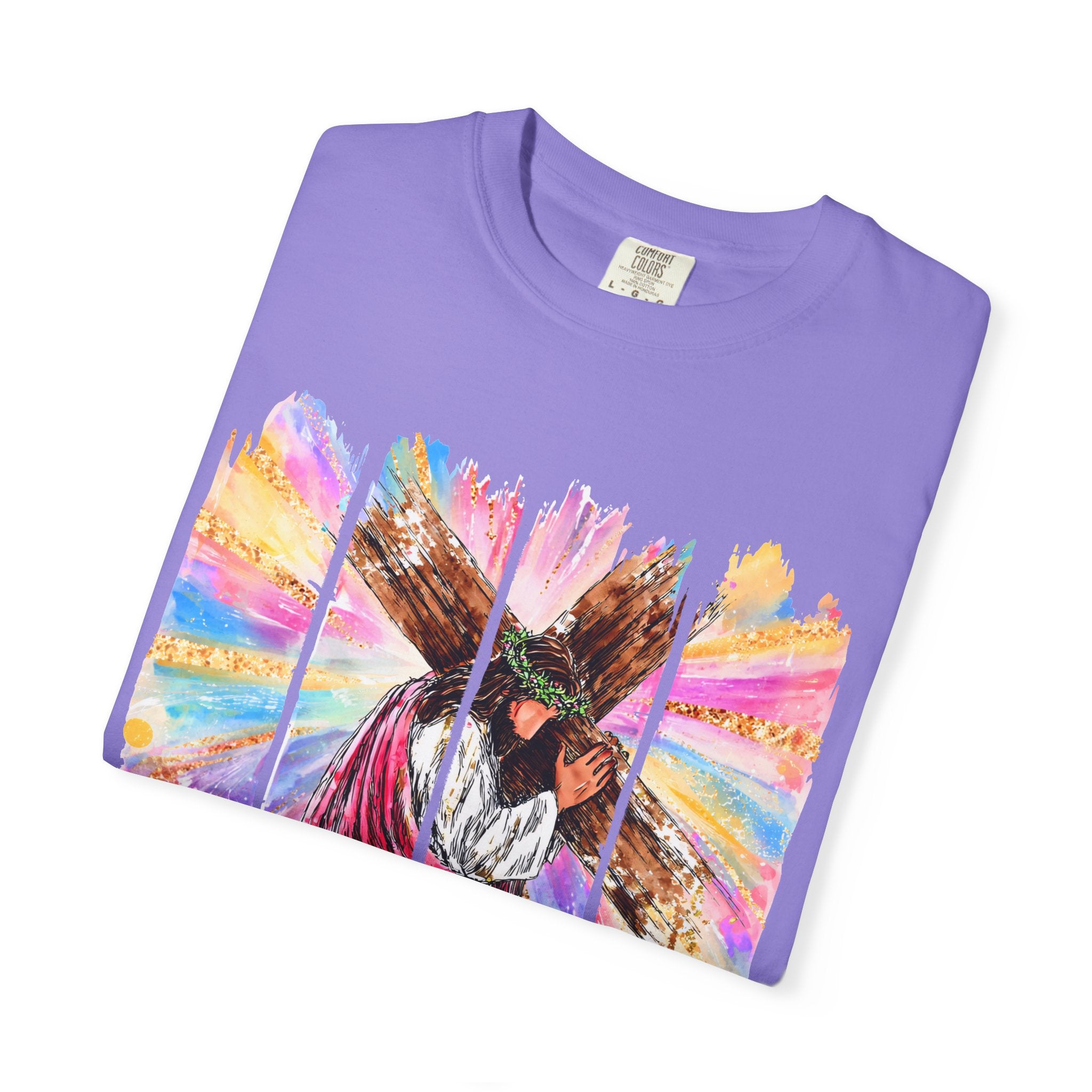 'Oh, How He Loves Us' Colorful Cross Graphic
