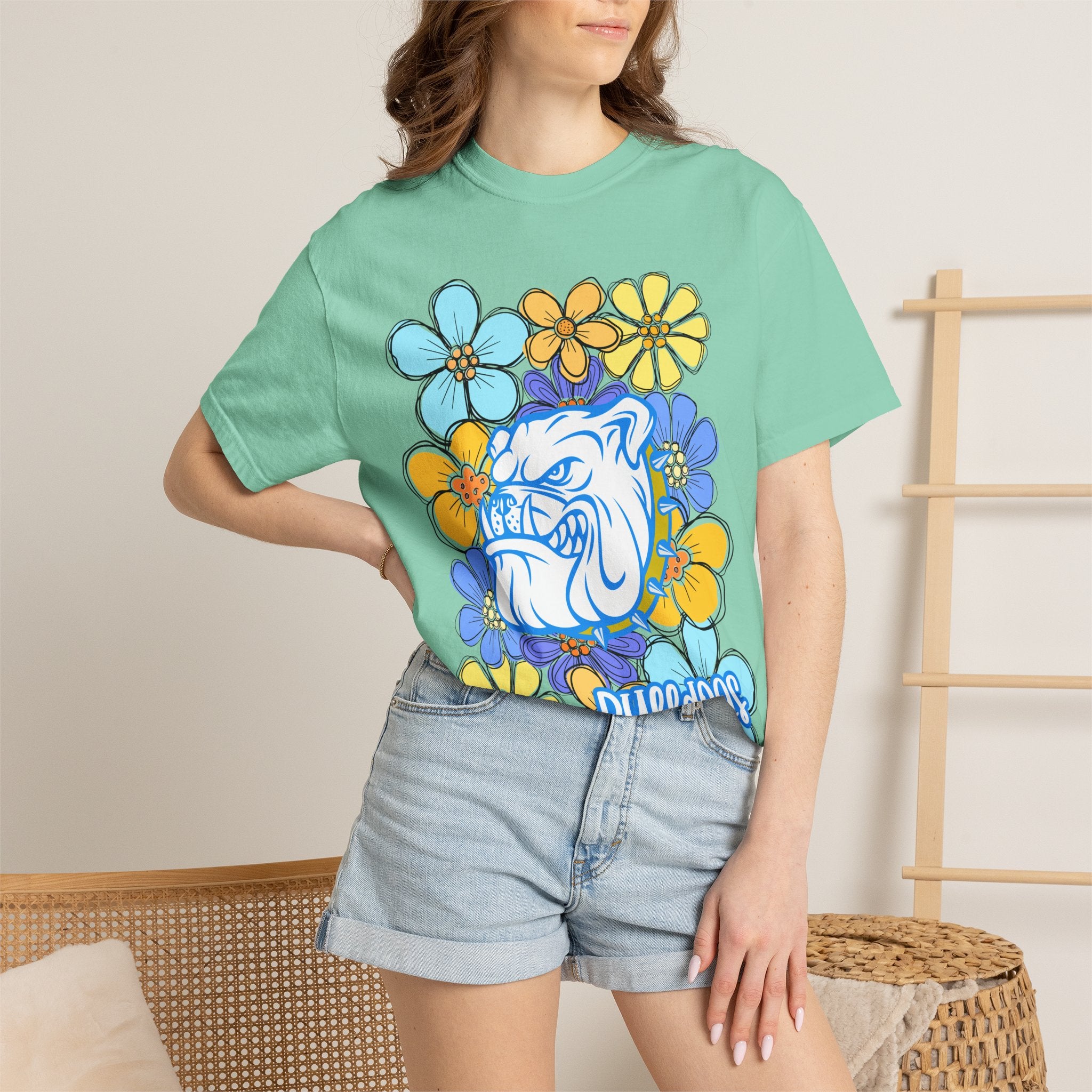 Bulldogs Floral Mascot T-Shirt