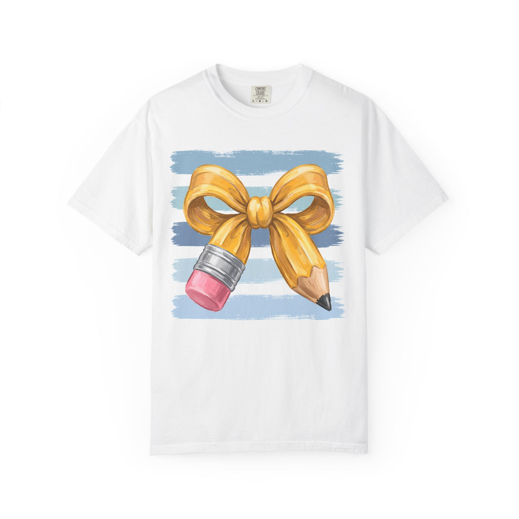 Teacher Pencil Bow T-Shirt