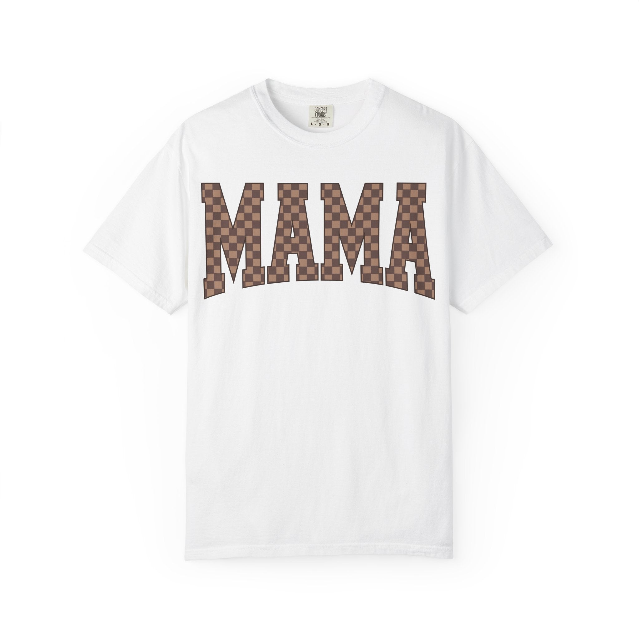 MAMA Checkered Logo T-Shirt — Graphic Mama Tee for Mothers, Mother's Day Gift