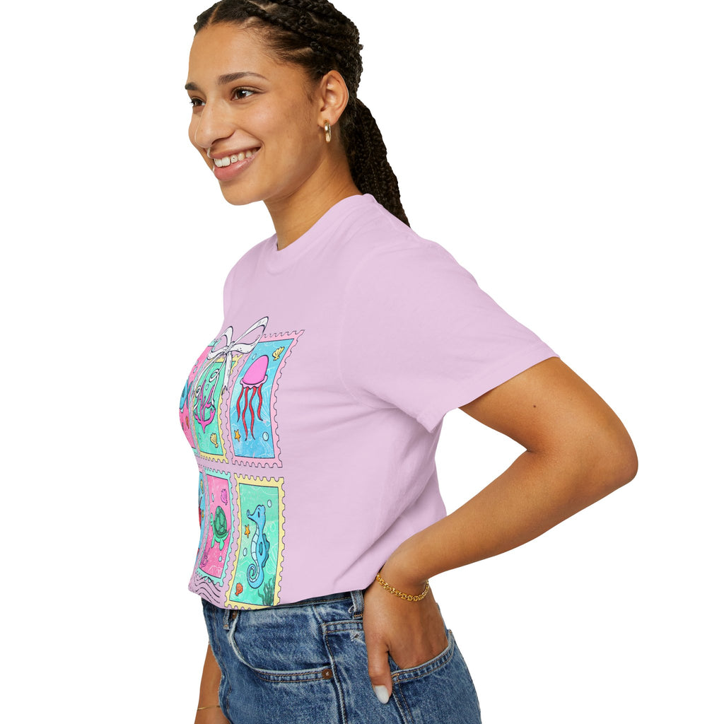 Sea Critter Stamp T-Shirt — Cute Marine Animals Graphic Tee