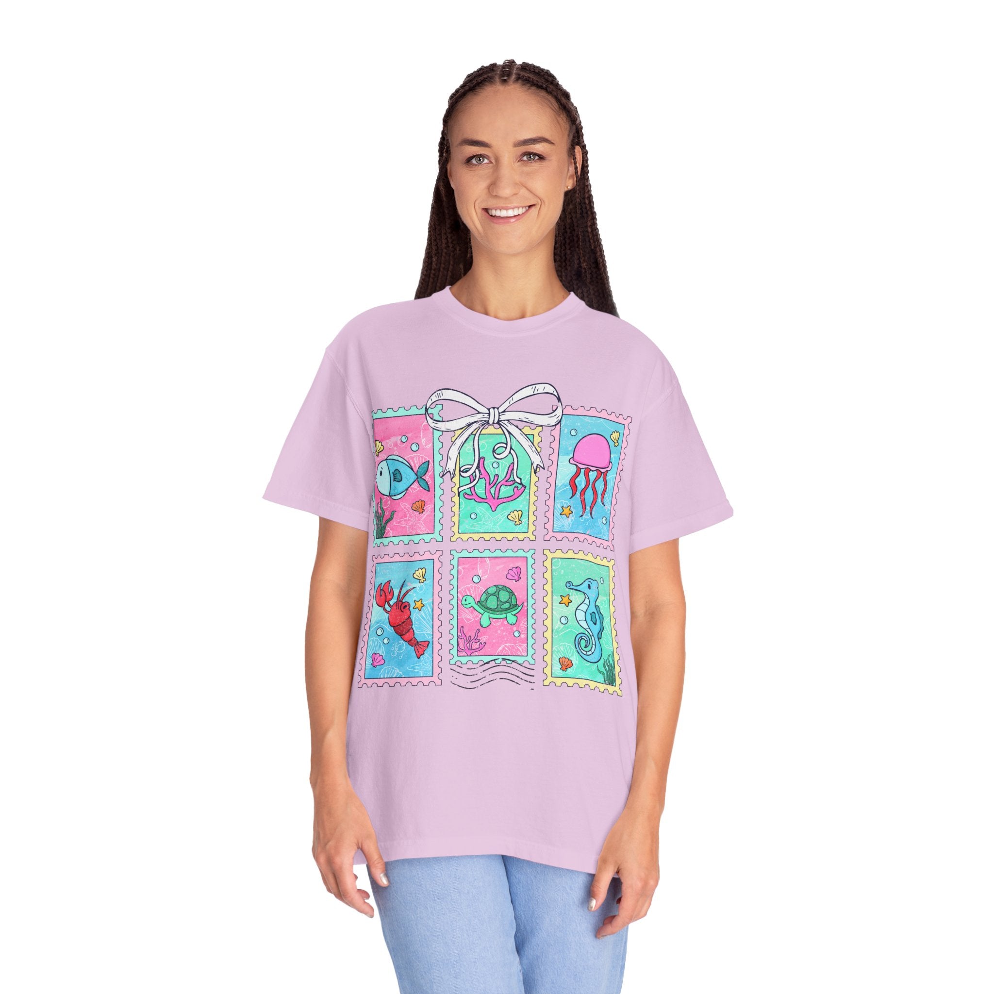 Sea Critter Stamp T-Shirt — Cute Marine Animals Graphic Tee