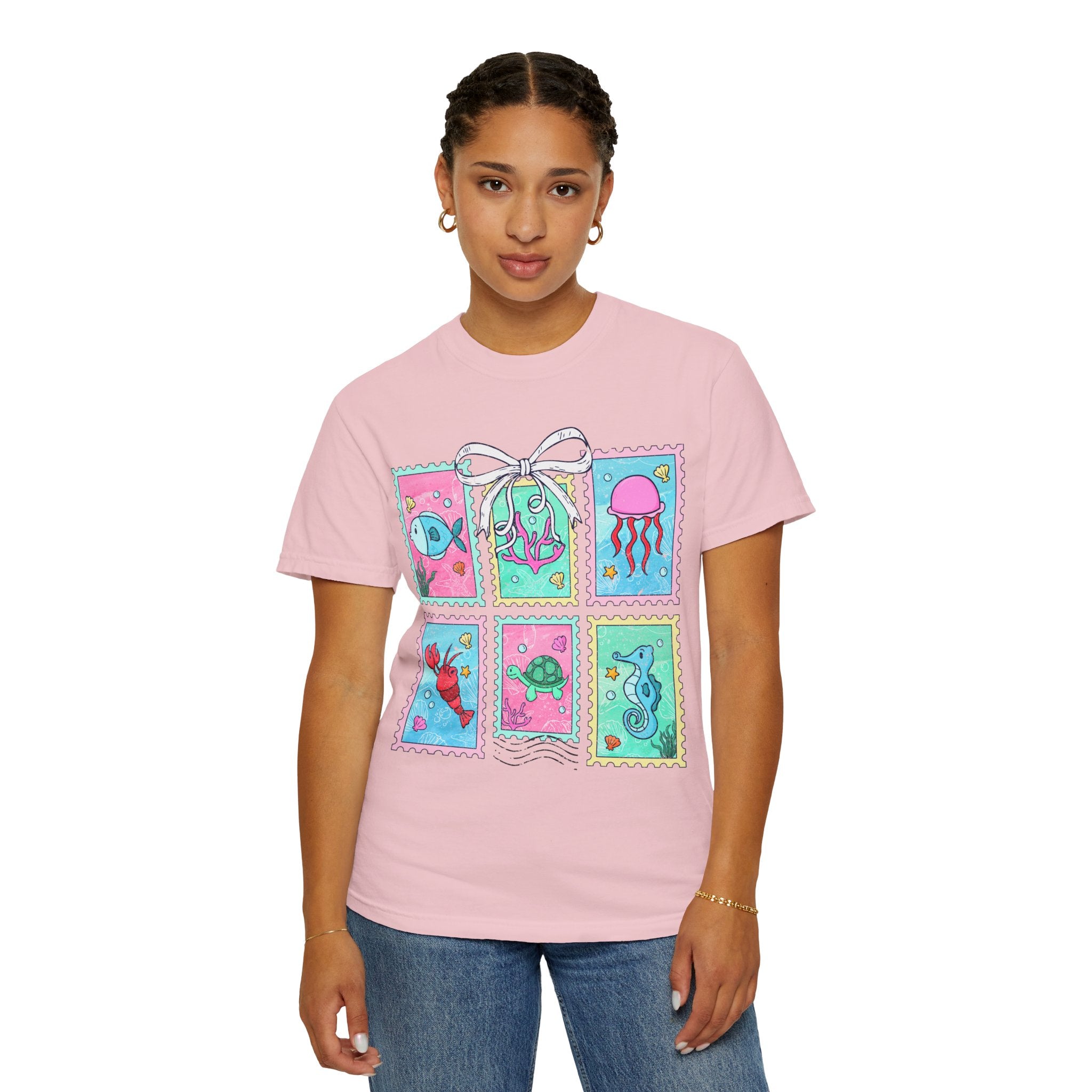 Sea Critter Stamp T-Shirt — Cute Marine Animals Graphic Tee