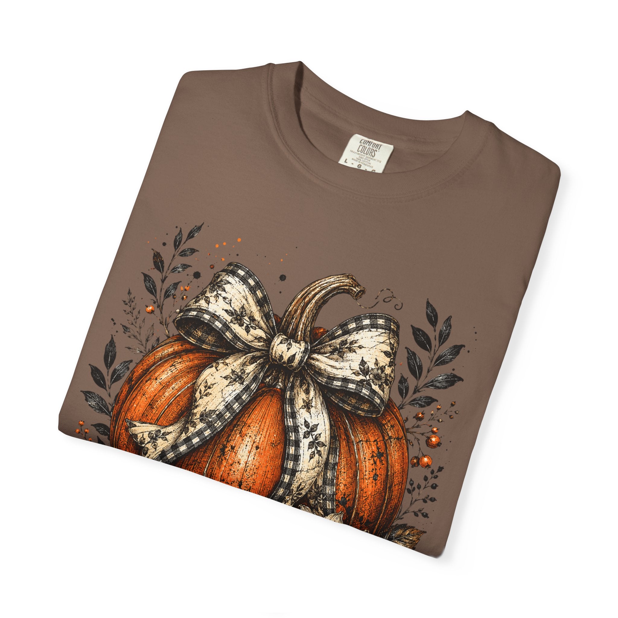 Autumn Pumpkin & Sunflower T-Shirt — Rustic Fall Harvest Tee