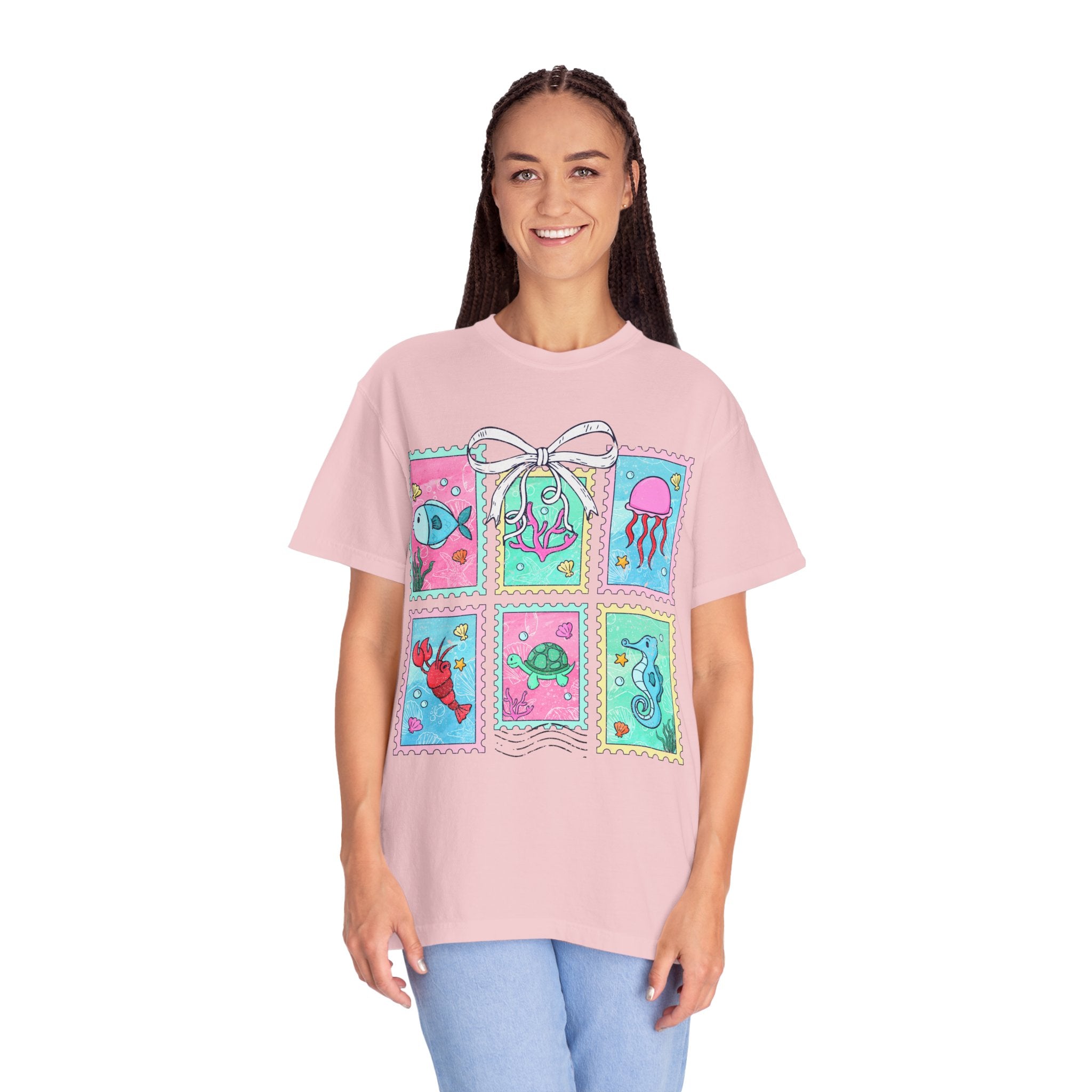 Sea Critter Stamp T-Shirt — Cute Marine Animals Graphic Tee