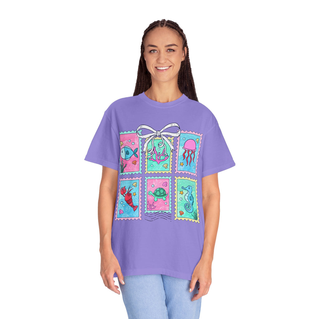 Sea Critter Stamp T-Shirt — Cute Marine Animals Graphic Tee