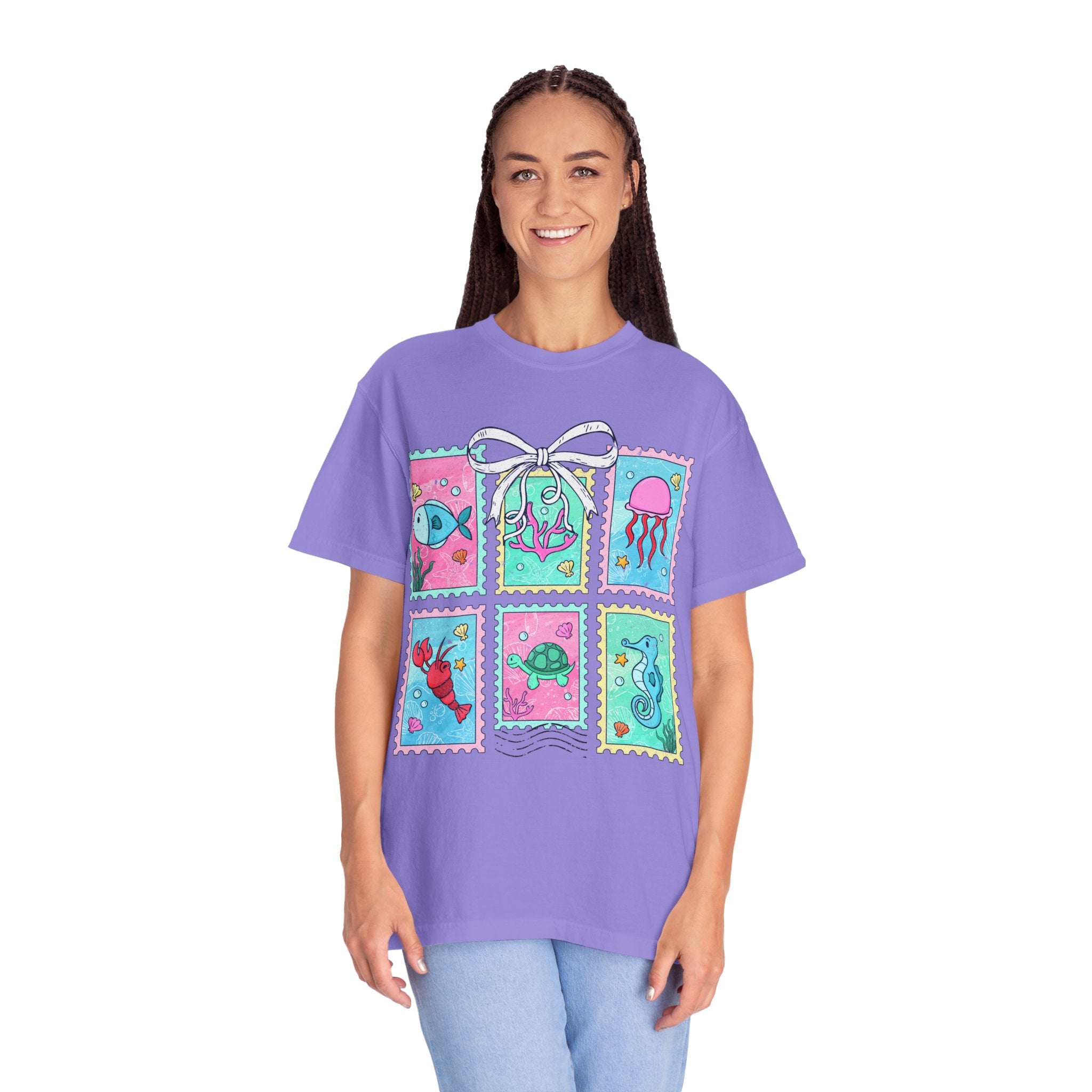 Sea Critter Stamp T-Shirt — Cute Marine Animals Graphic Tee